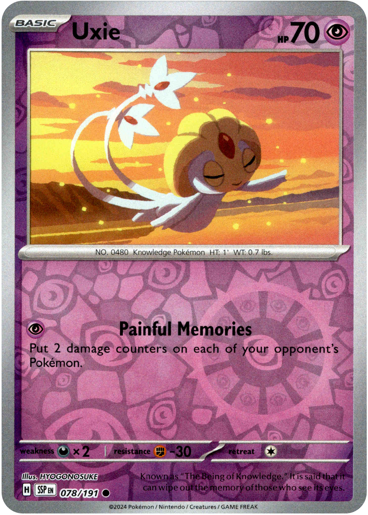 Uxie - 078/191 - Surging Sparks - Reverse Holo - Card Cavern