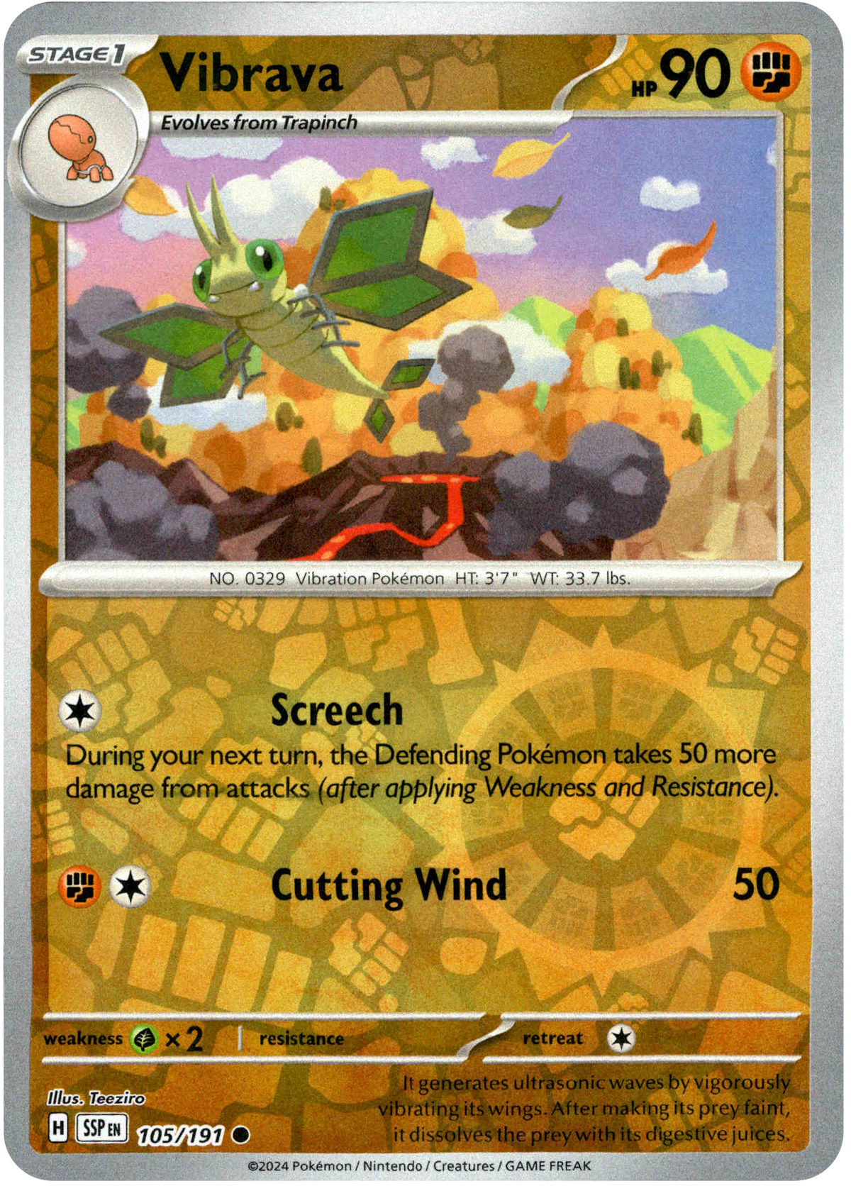 Vibrava - 105/191 - Surging Sparks - Reverse Holo - Card Cavern