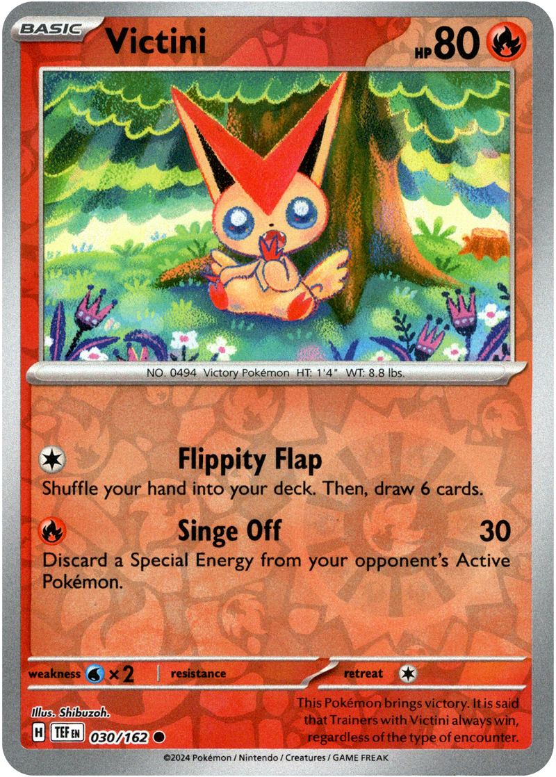 victini holographic card Victini - 030/162 - Temporal Forces