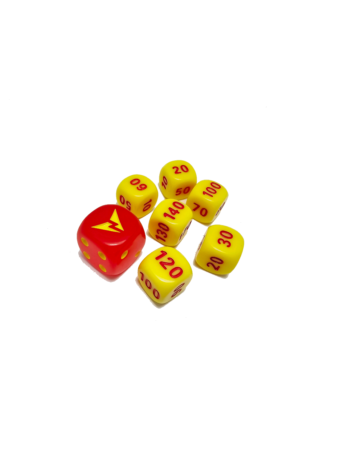 Vivid Voltage ETB Dice - 6 Damage Counters and 1 Coin-Flip Die - Card Cavern