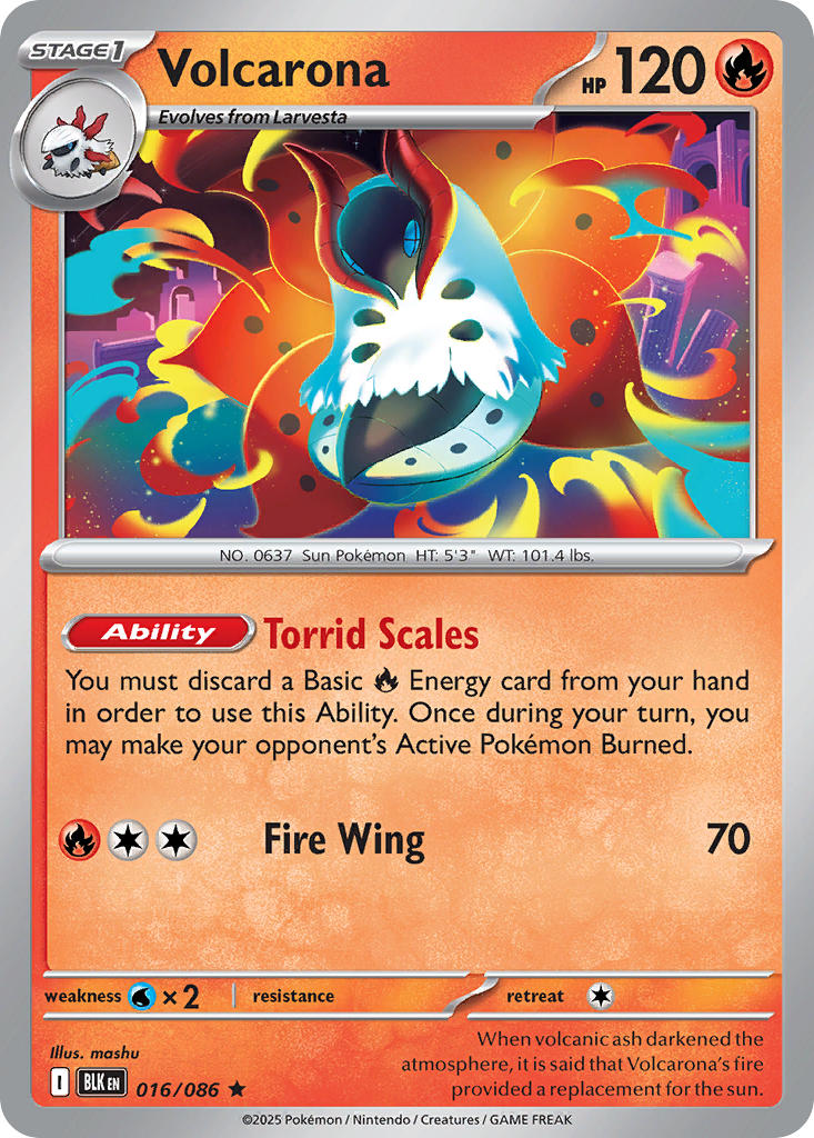 Volcarona - 016/086 - Black Bolt - Holo - Card Cavern
