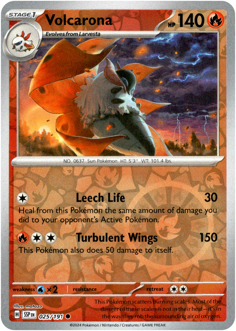191 pokemon cards Volcarona - 025/191 - Surging Sparks