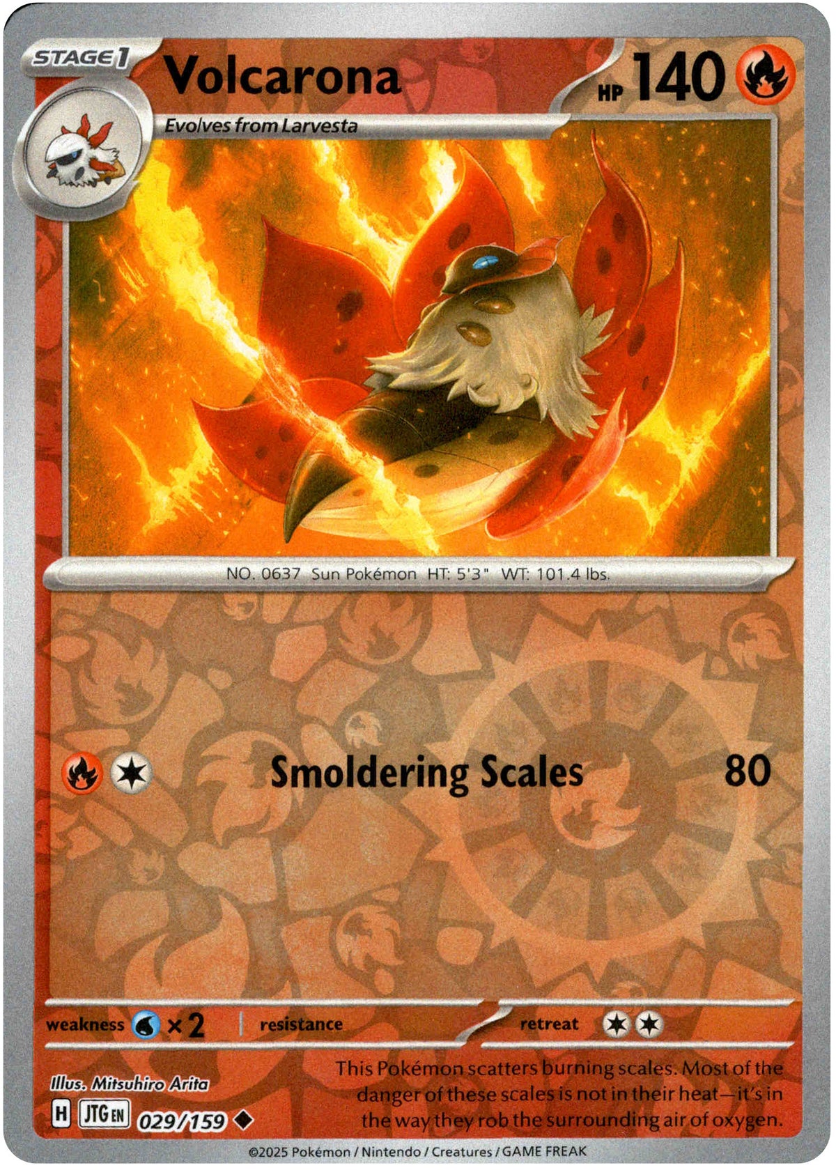 Volcarona - 029/159 - Journey Together - Reverse Holo - Card Cavern