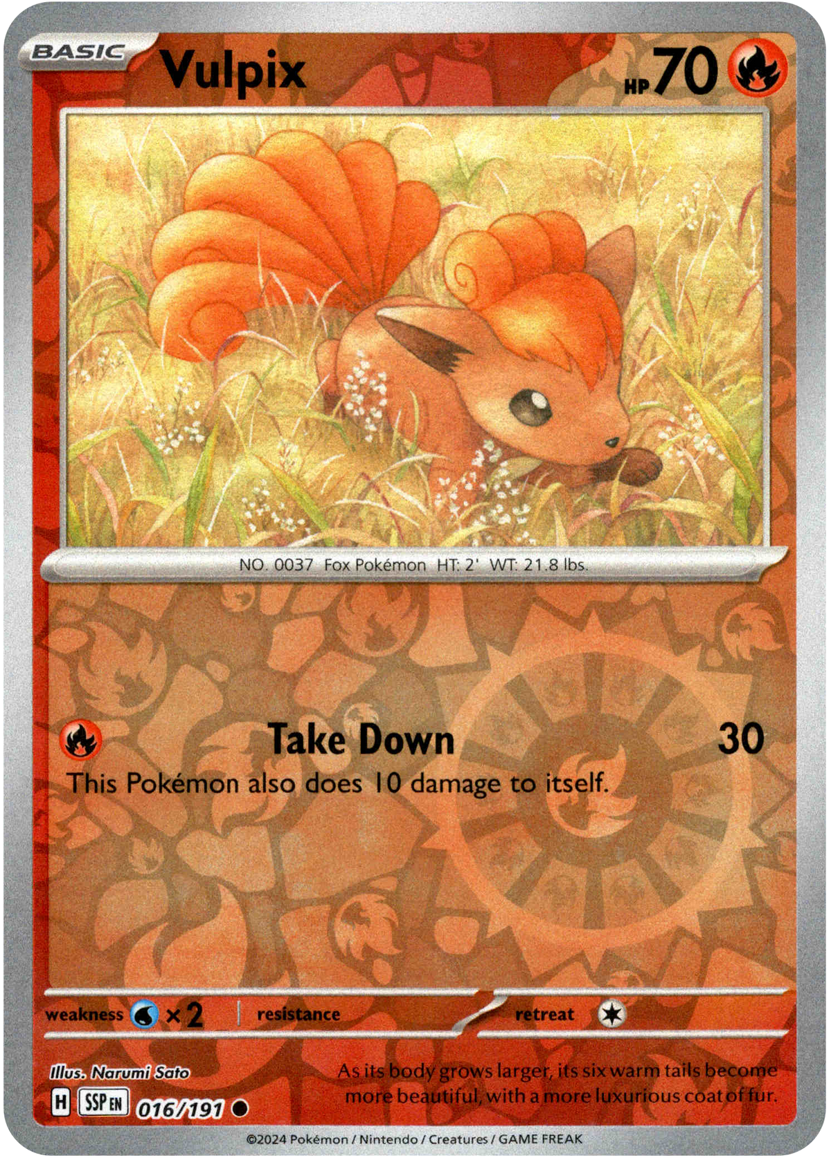 Vulpix - 016/191 - Surging Sparks - Reverse Holo - Card Cavern