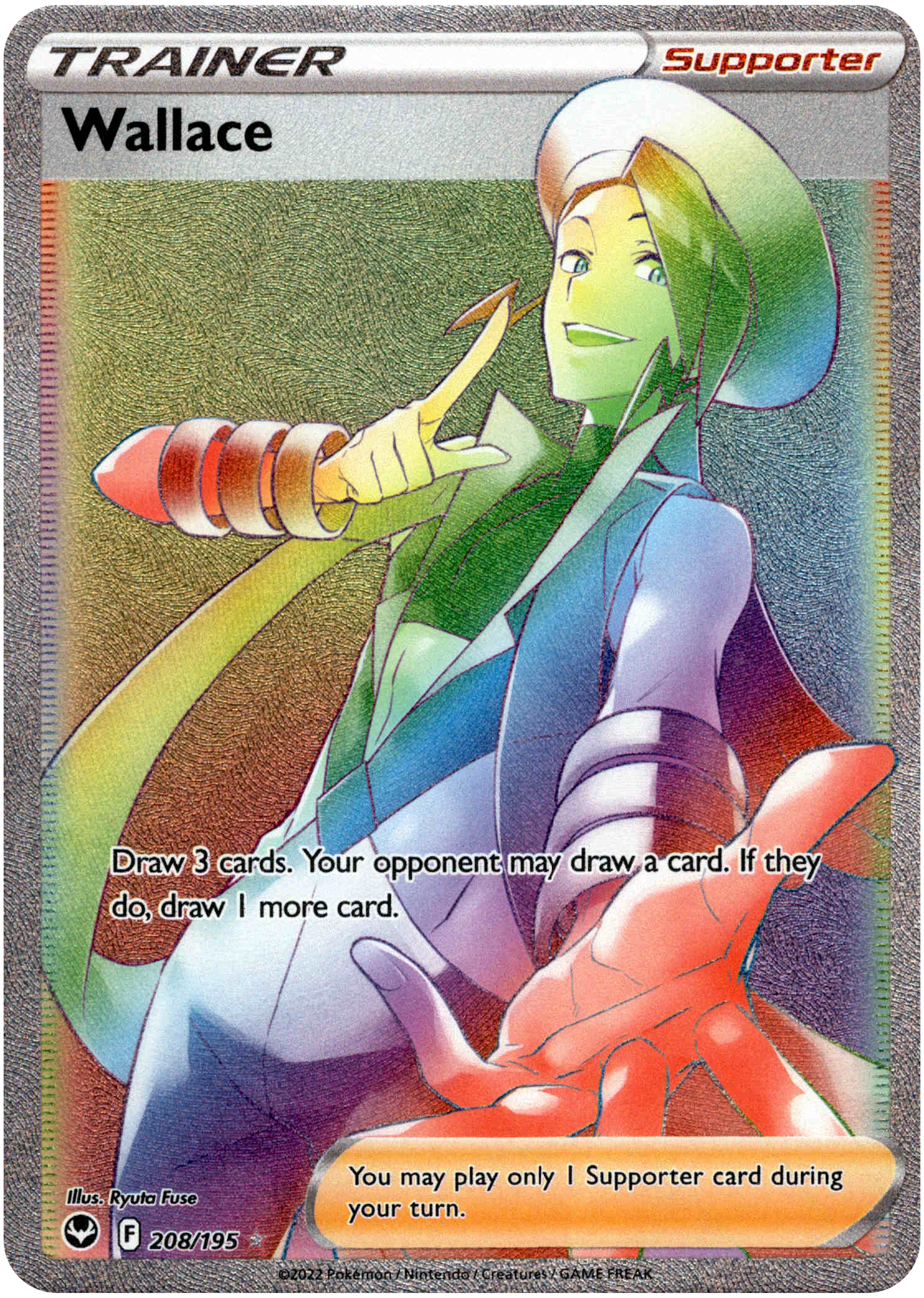 Wallace Hyper Rare - 208/195 - Silver Tempest - Holo - Card Cavern