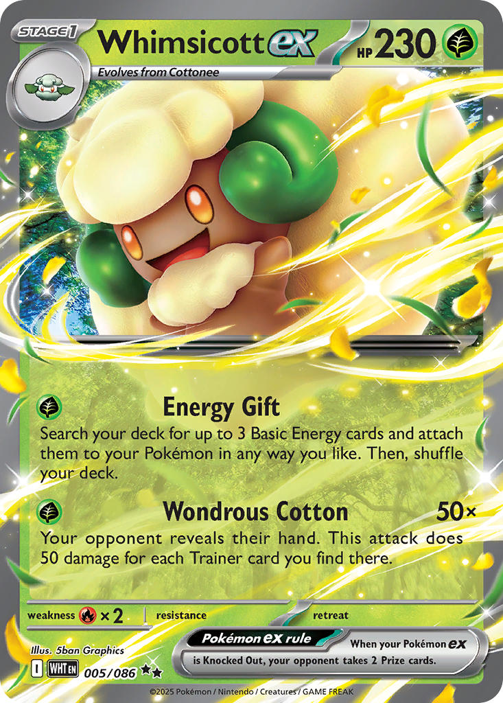 Whimsicott ex - 005/086 - White Flare - Holo - Card Cavern