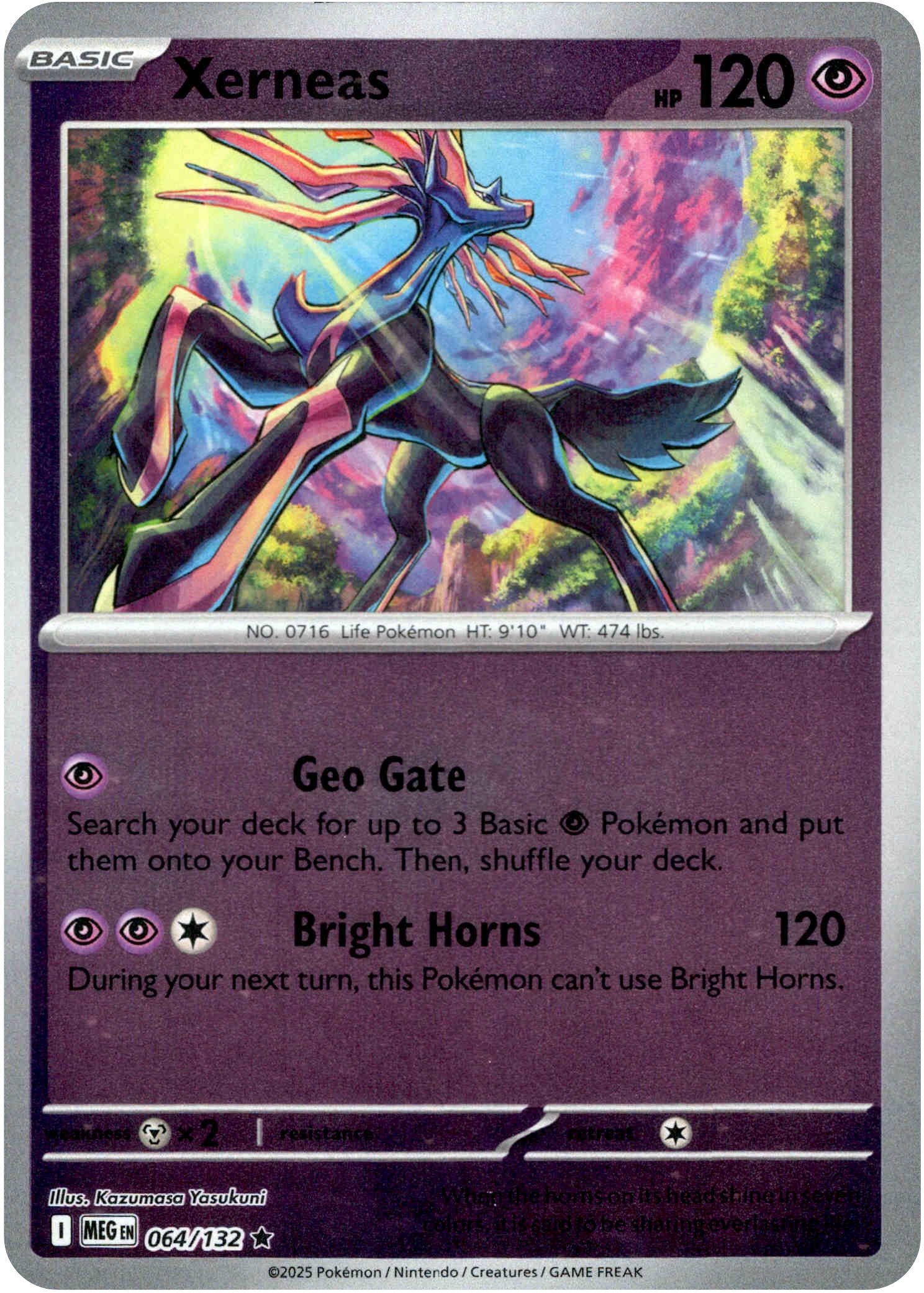 Xerneas - 064/132 - Mega Evolution - Reverse Holo - Card Cavern