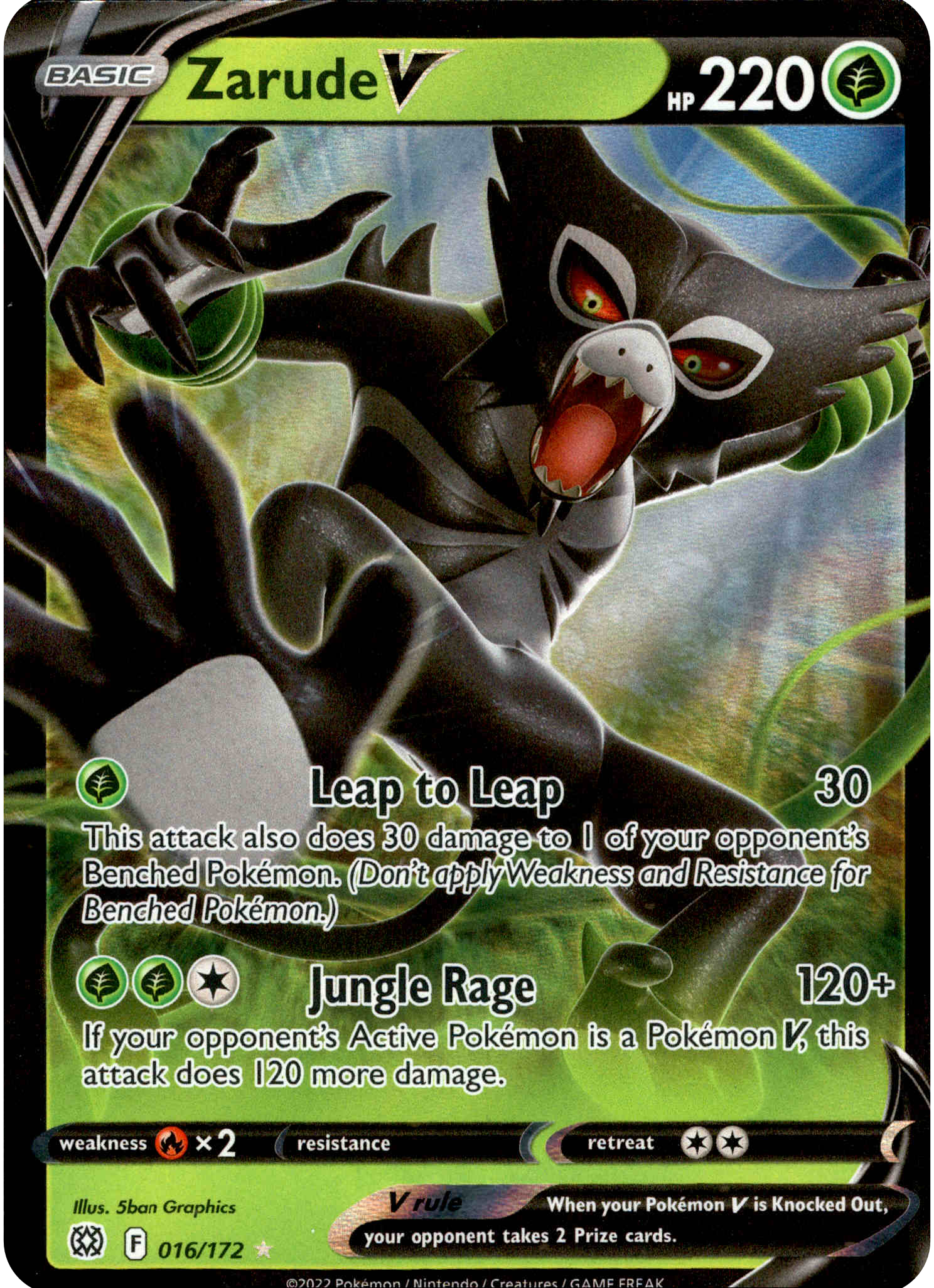 Zarude V - 016/172 - Brilliant Stars - Holo - Card Cavern