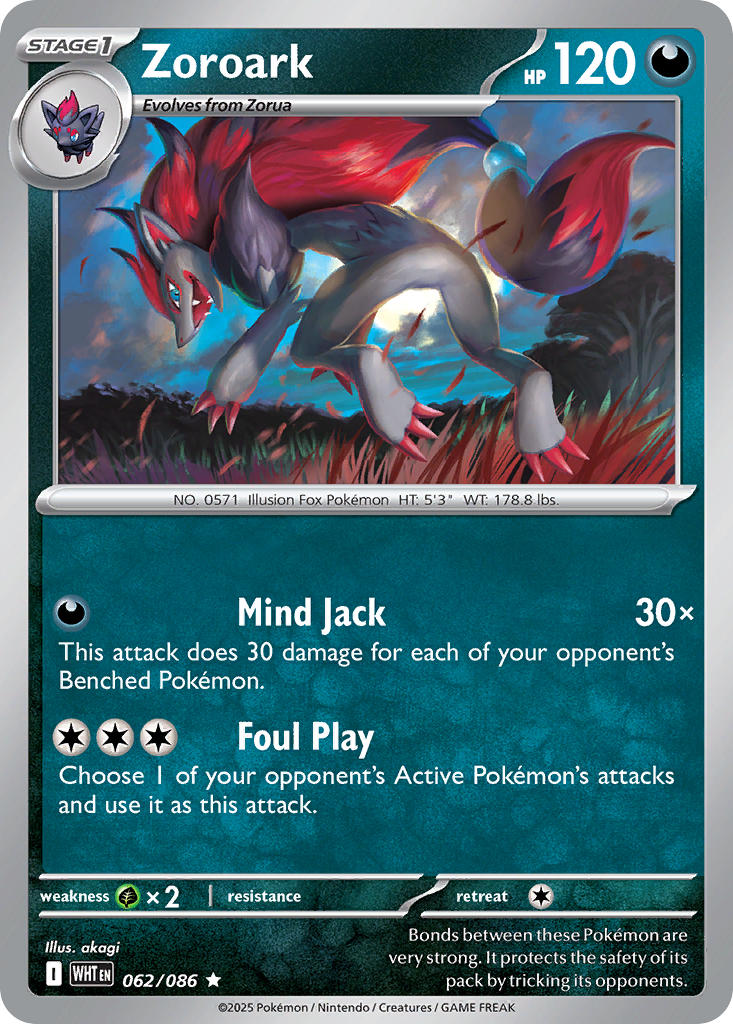 Zoroark - 062/086 - White Flare - Holo - Card Cavern