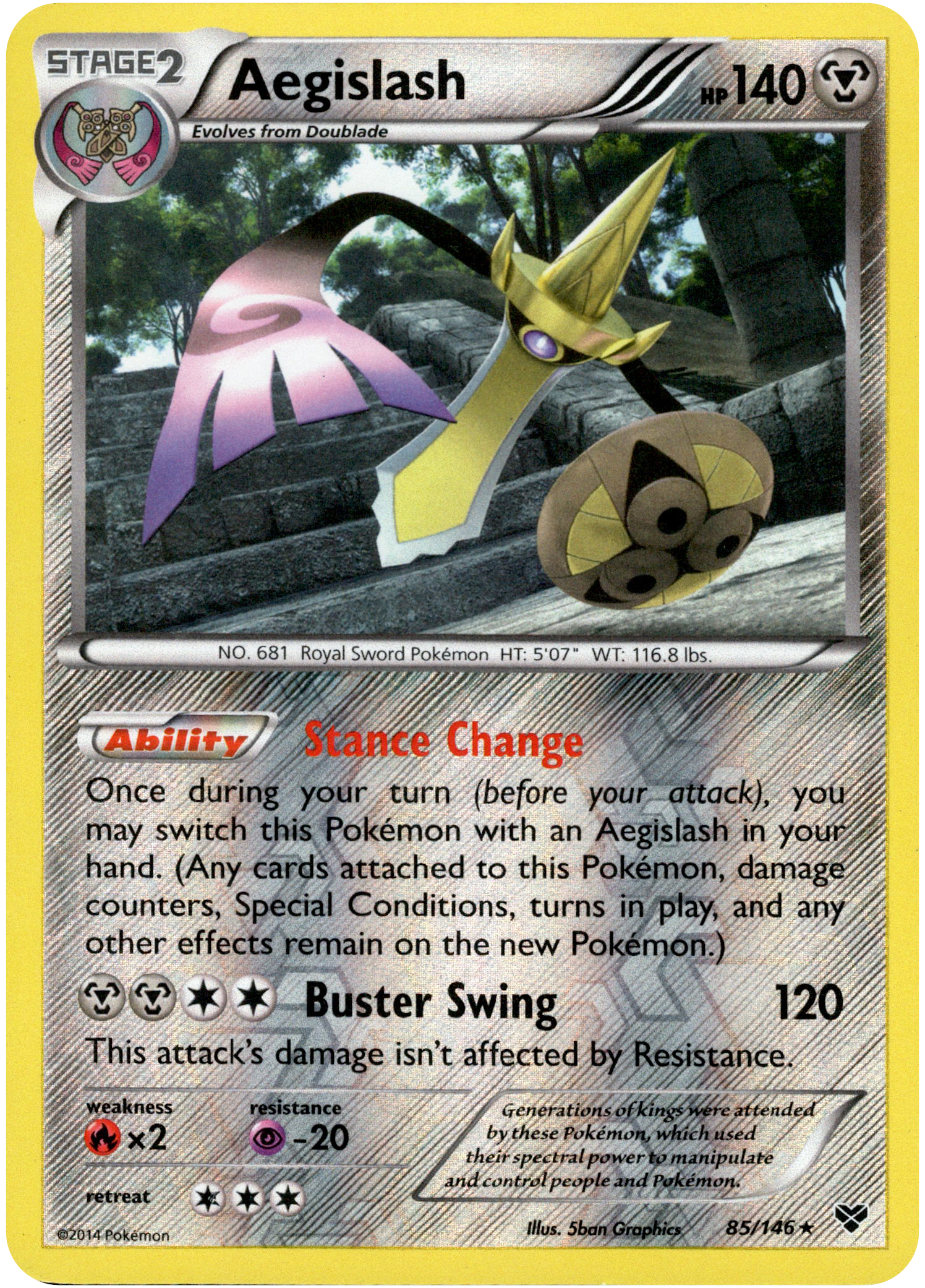 Aegislash - 85/146 - XY Base - Reverse Holo - Card Cavern