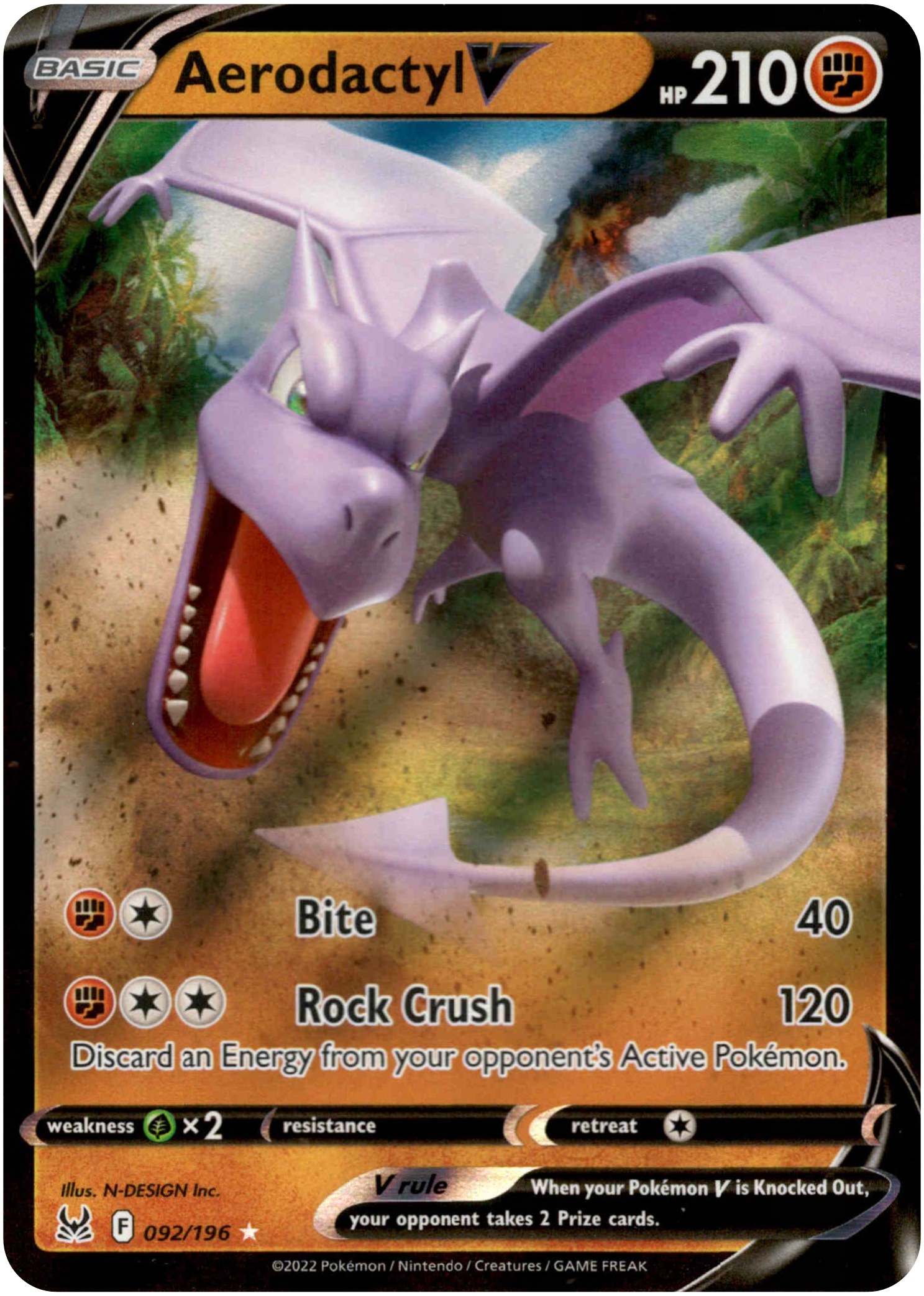 Aerodactyl V - 092/196 - Lost Origin - Holo - Card Cavern