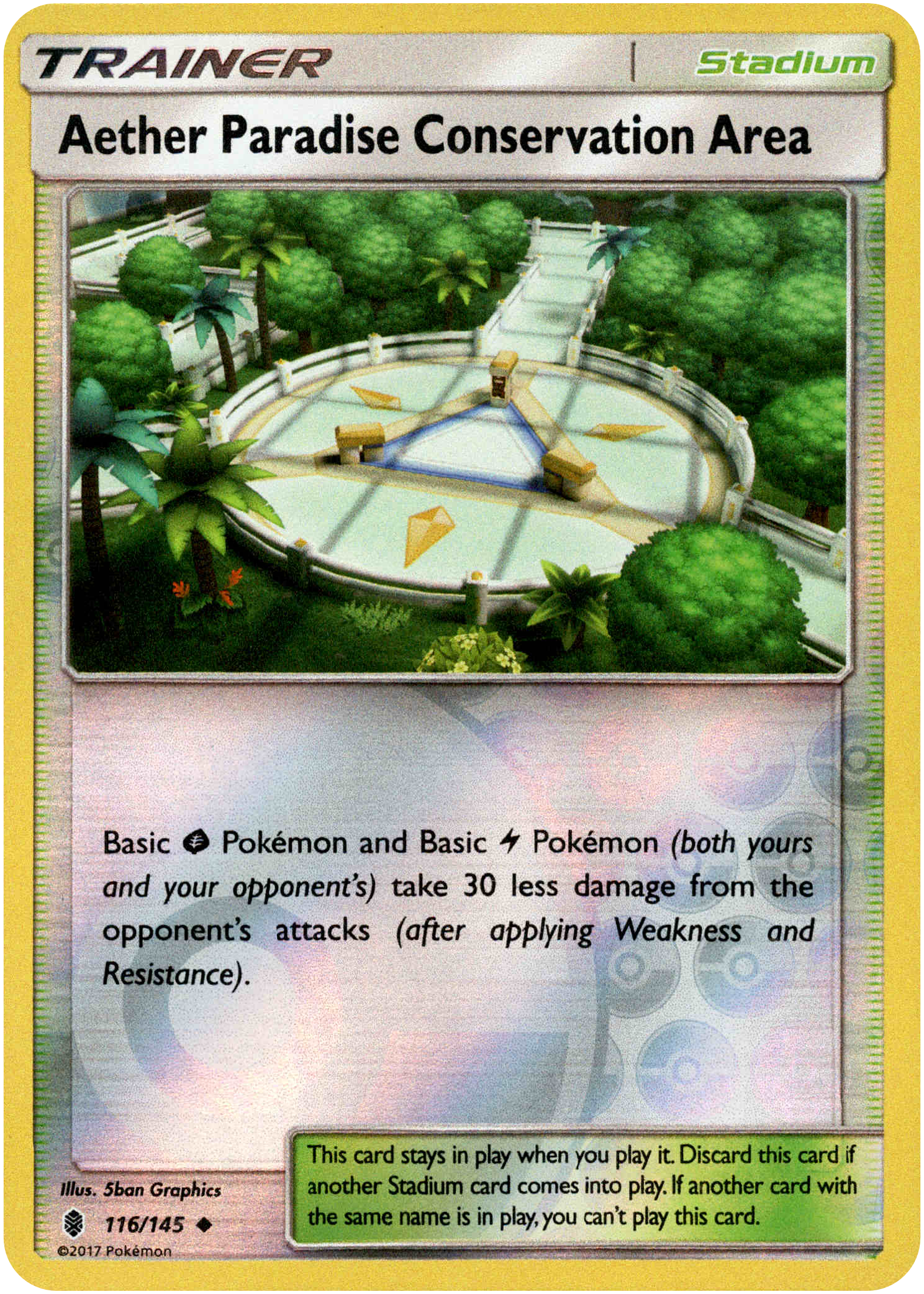Aether Paradise Conservation Area - 116/145 - Guardians Rising - Reverse Holo - Card Cavern