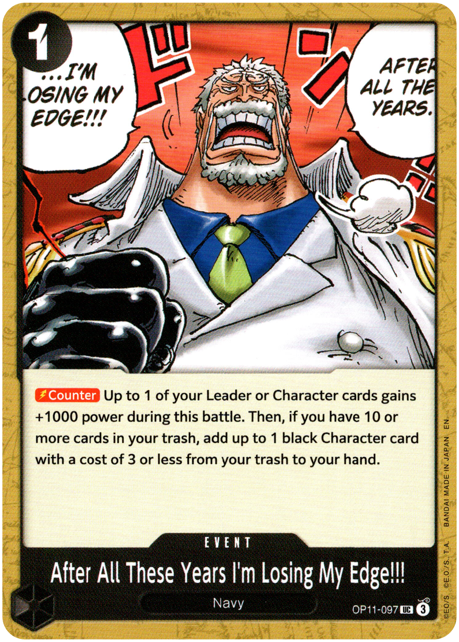 After All These Years I'm Losing My Edge!!! - OP11-097 UC - A Fist of Divine Speed - Card Cavern