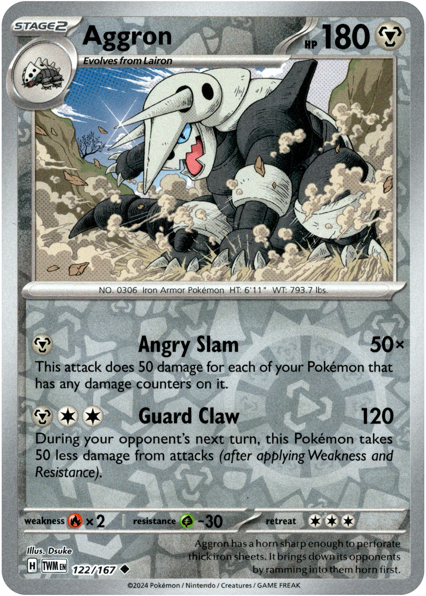 Aggron - 122/167 - Twilight Masquerade - Reverse Holo - Card Cavern