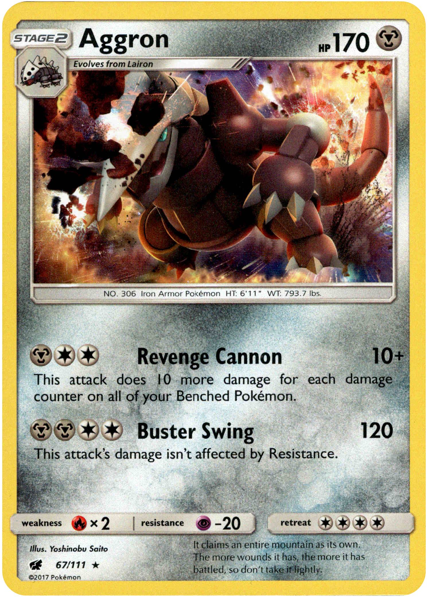 Aggron - 67/111 - Crimson Invasion - Holo - Card Cavern