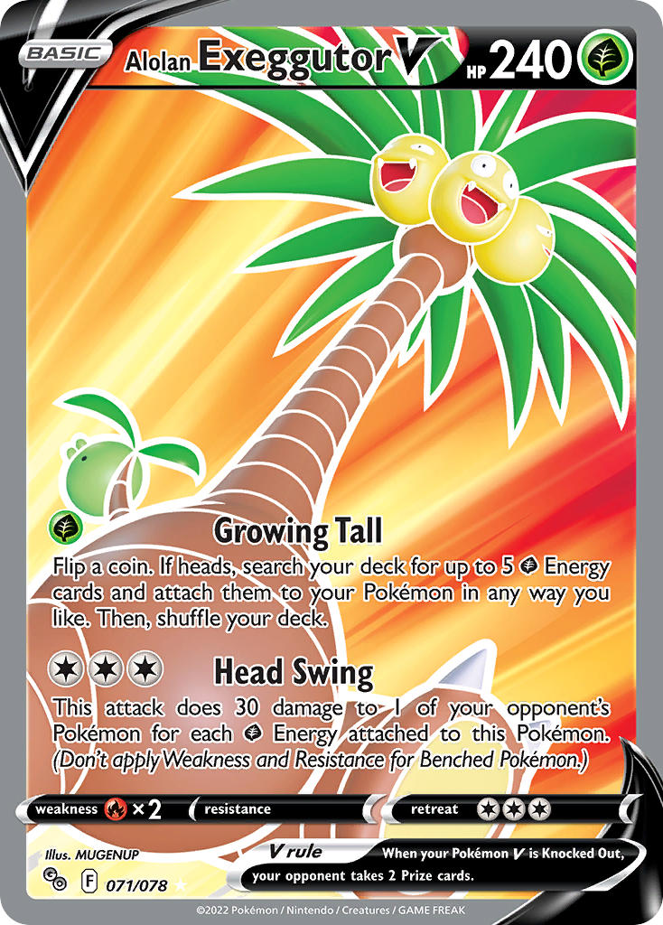 Alolan Exeggutor V Full Art - 071/078 - Pokemon Go - Holo - Card Cavern