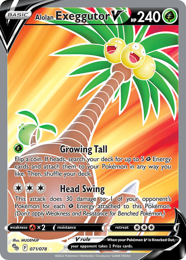 Alolan Exeggutor V Full Art - 071/078 - Pokemon Go - Card Cavern
