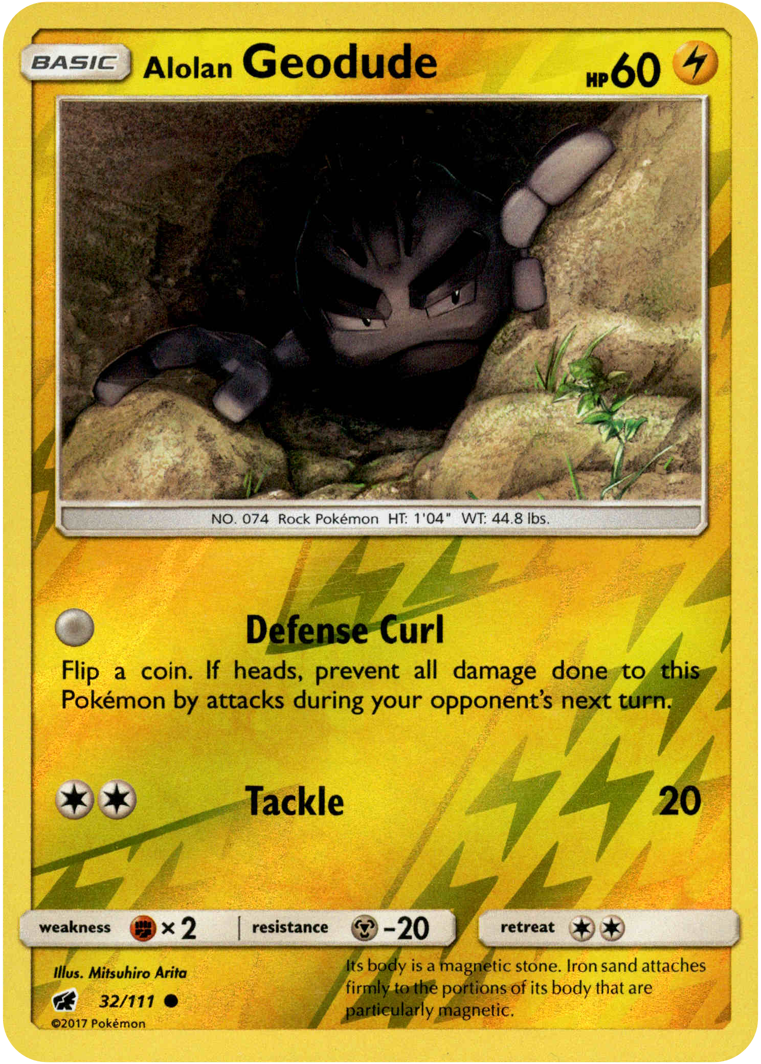 Alolan Geodude - 32/111 - Crimson Invasion - Reverse Holo - Card Cavern