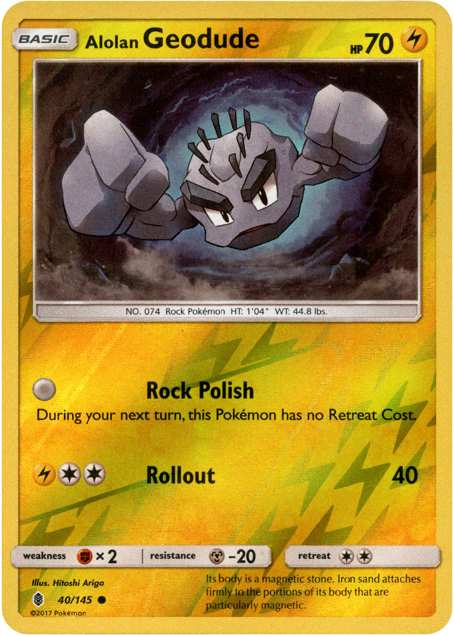 Alolan Geodude - 40/145 - Guardians Rising - Reverse Holo - Card Cavern