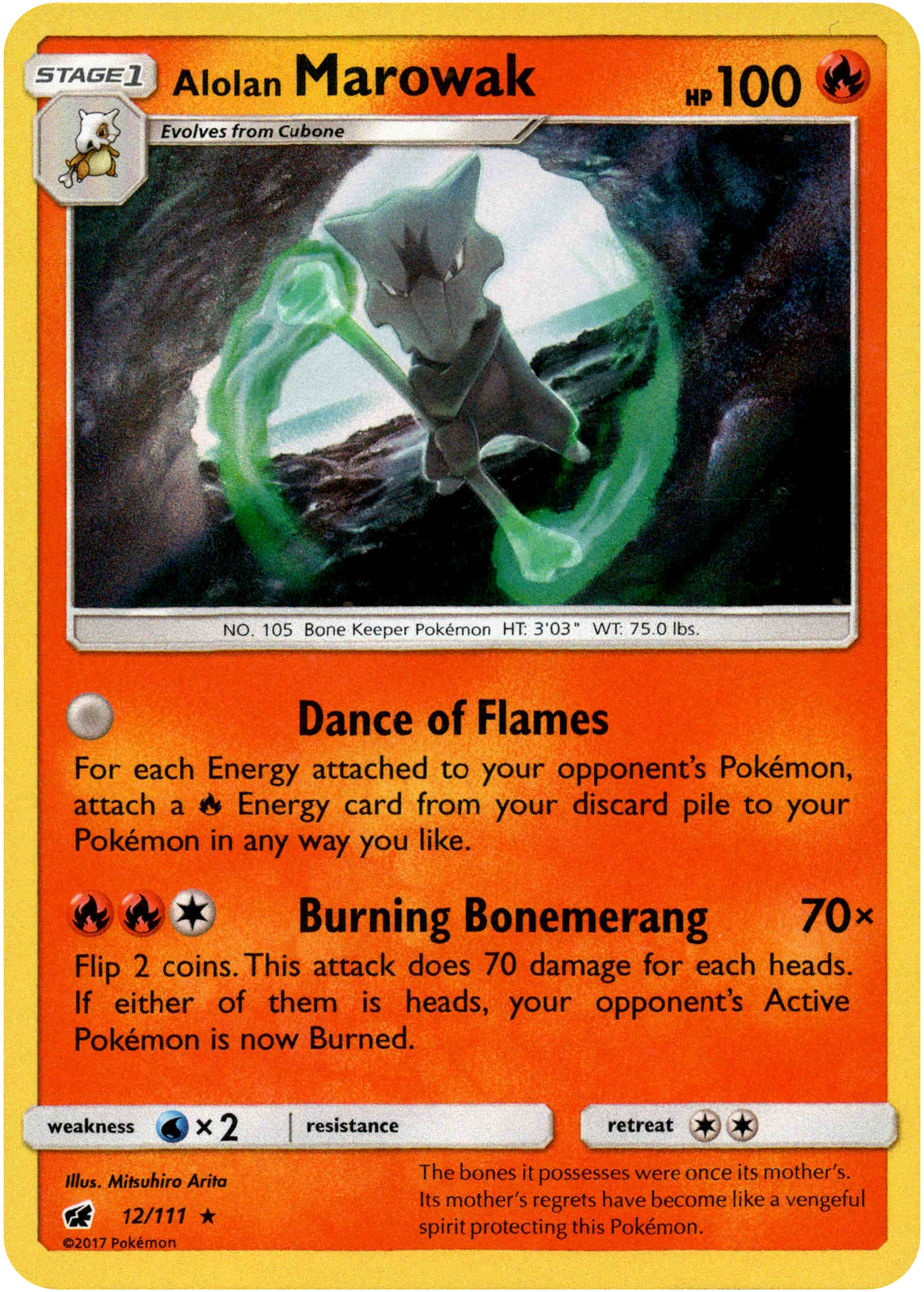 Alolan Marowak - 12/111 - Crimson Invasion - Holo - Card Cavern