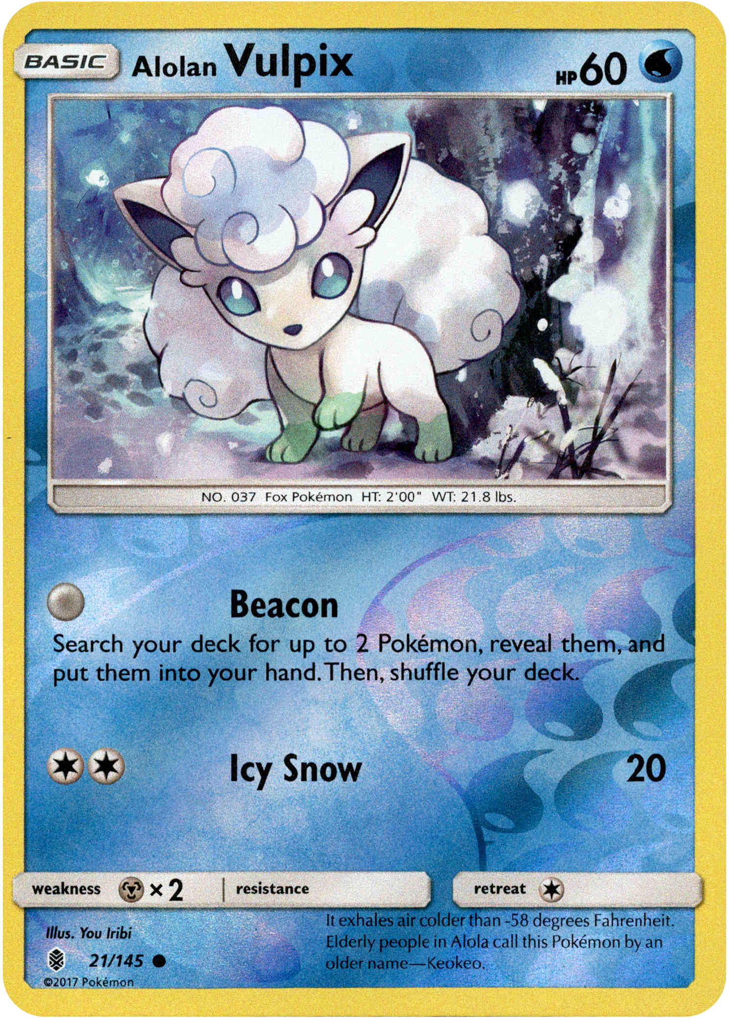 Alolan Vulpix - 21/145 - Guardians Rising - Reverse Holo - Card Cavern