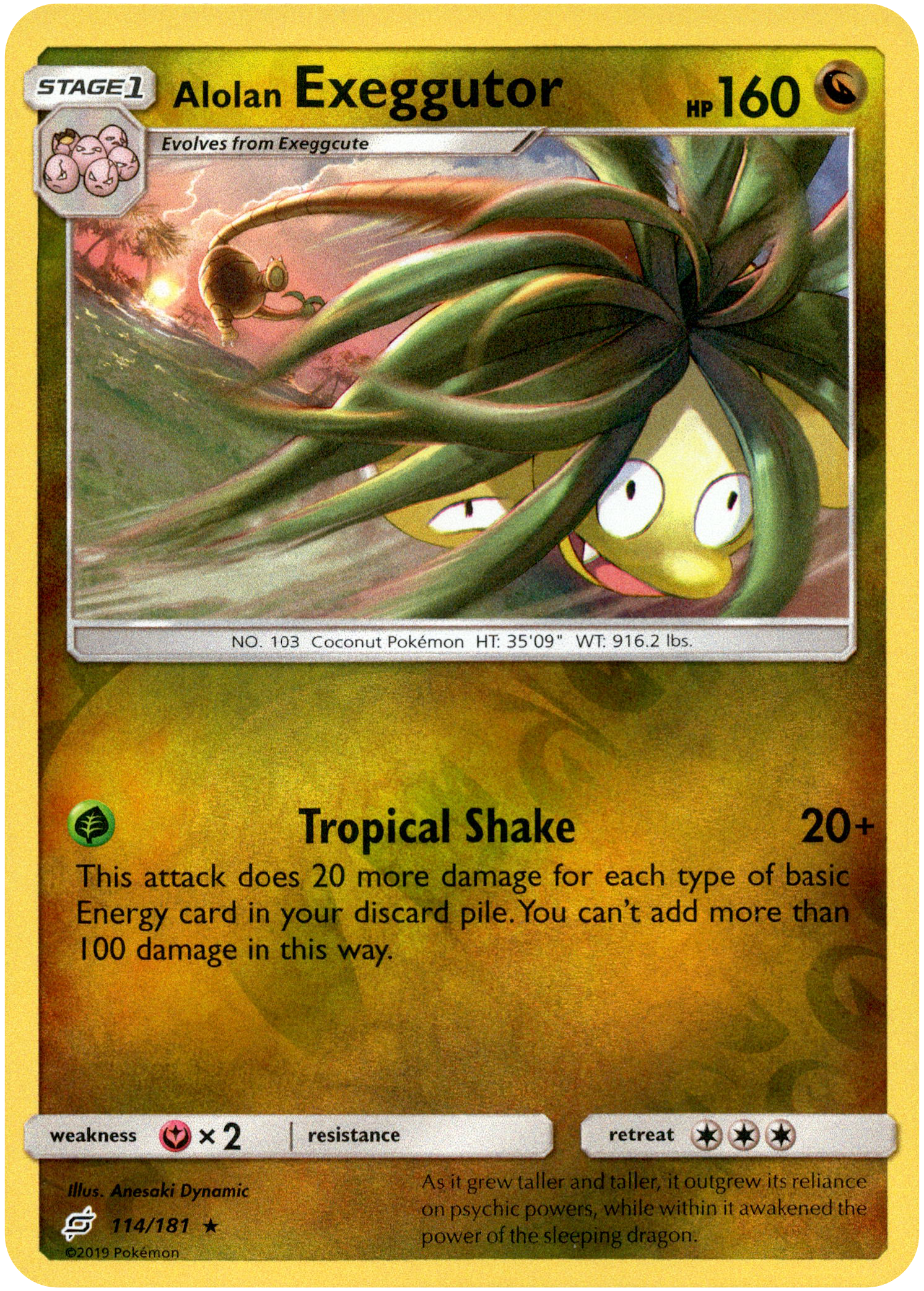 Alolan Exeggutor - 114/181 - Team Up - Reverse Holo - Card Cavern