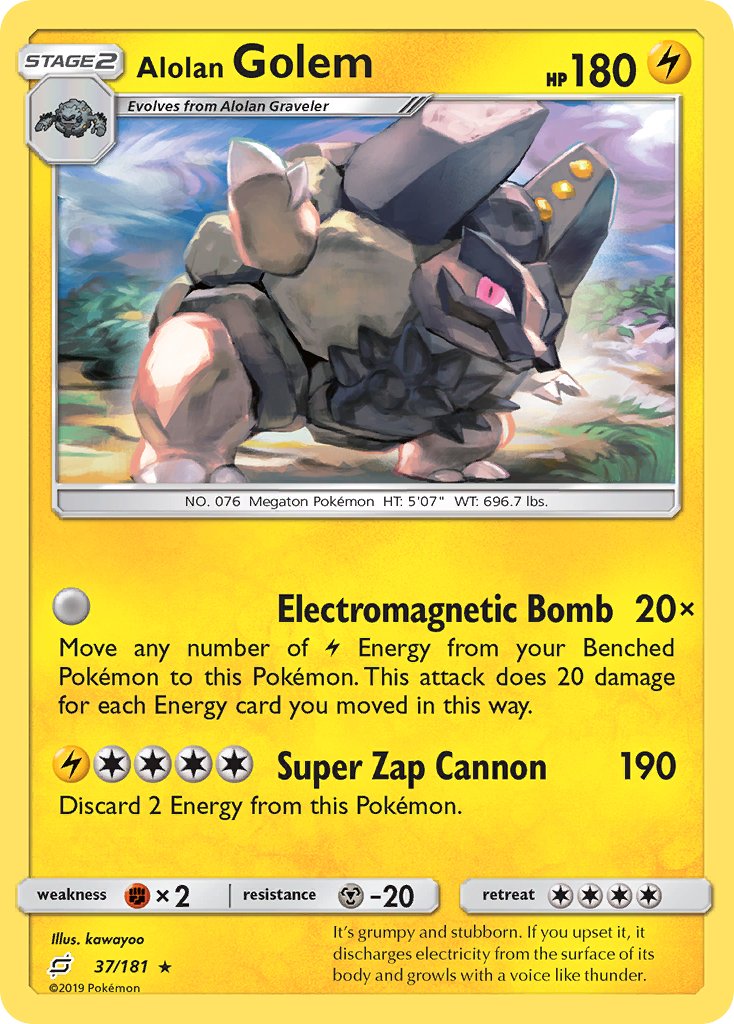 Alolan Golem - 37/181 - Team Up - Card Cavern