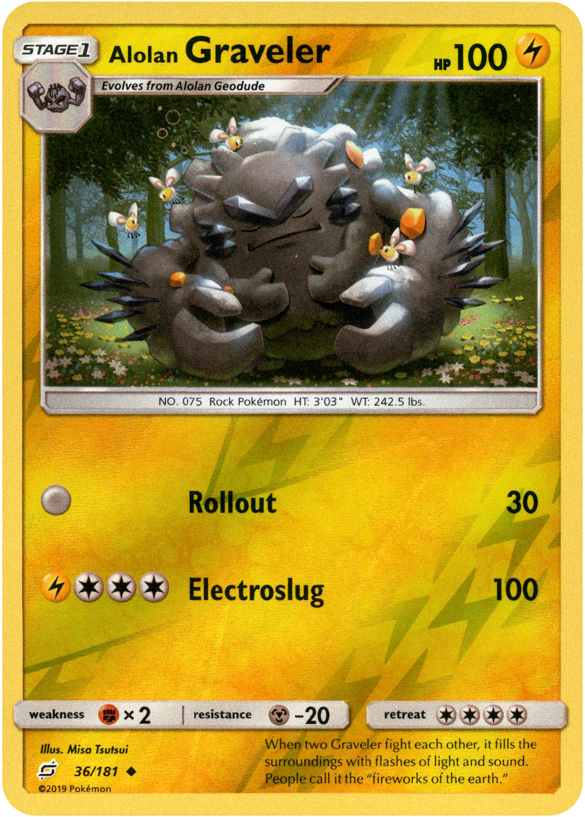 Alolan Graveler - 36/181 - Team Up - Reverse Holo - Card Cavern