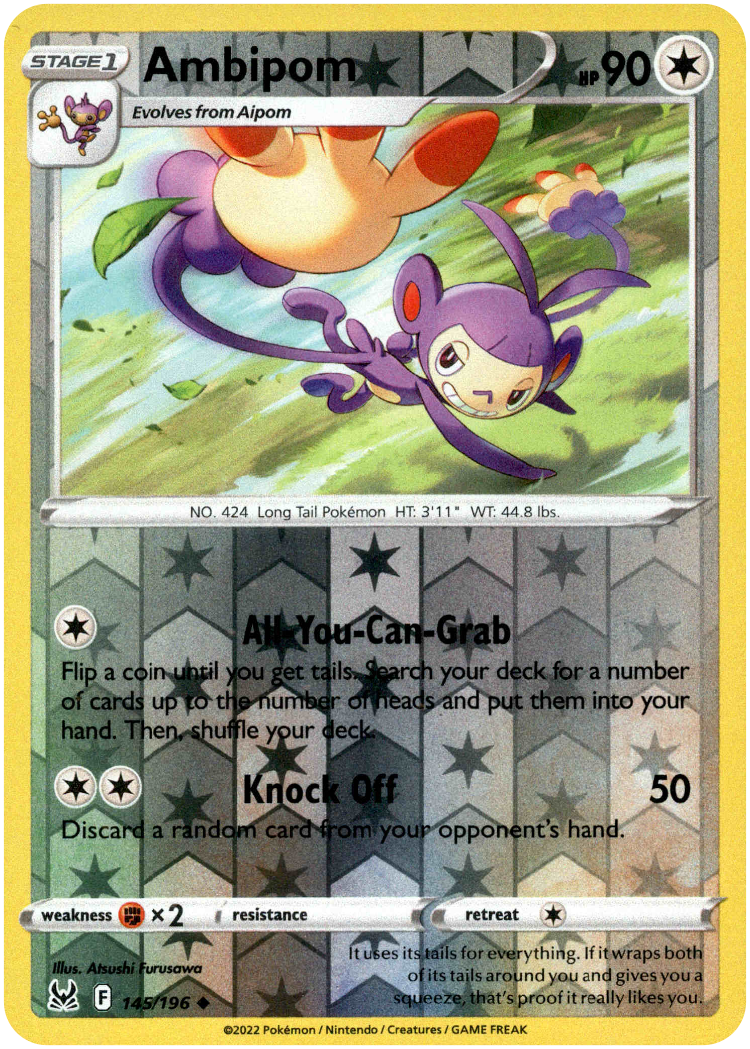 Ambipom - 145/196 - Lost Origin - Reverse Holo - Card Cavern