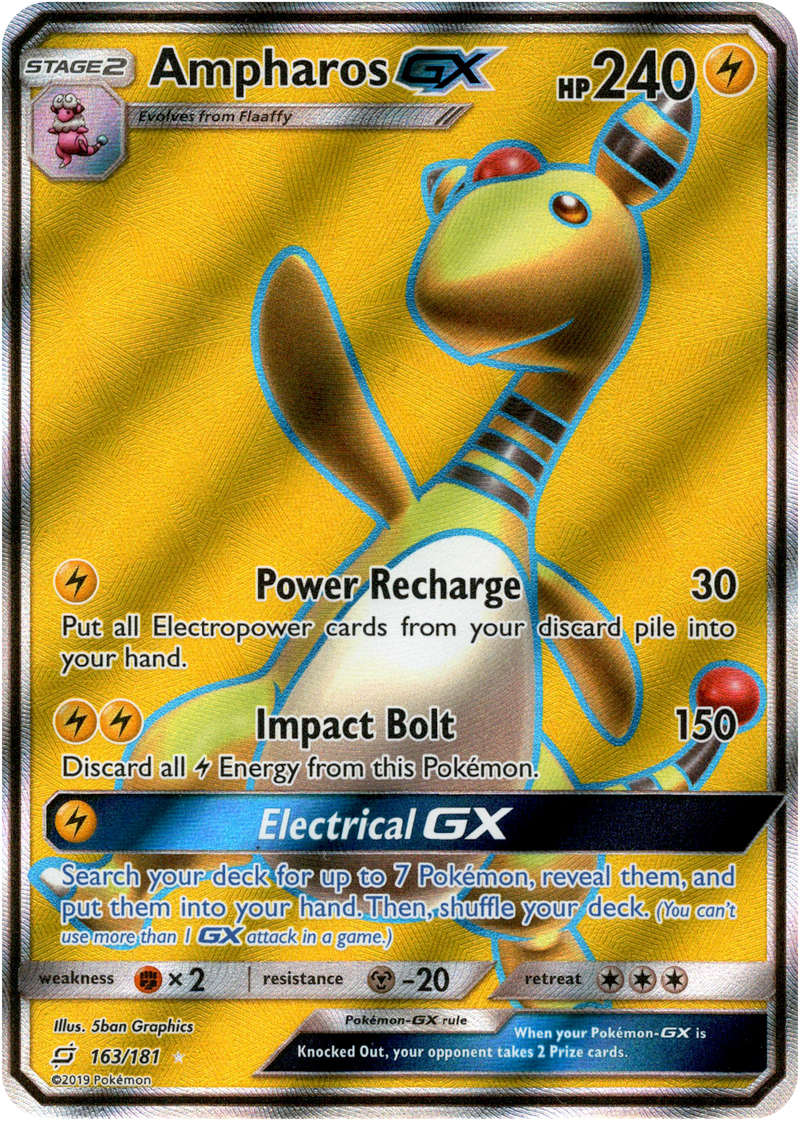 Pokemon Trading Card Game Team Up Ultra Rare Ampharos GX #163 Pokemon Trading Card Game Team Up Ultra Rare Ampharos GX #163