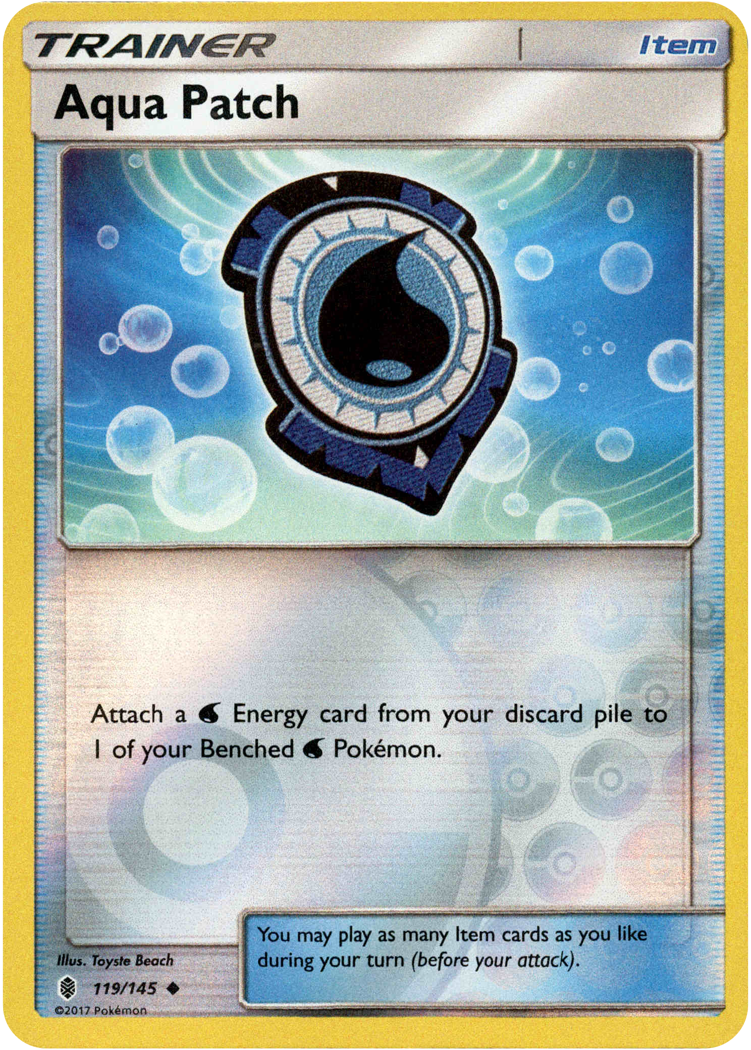 Aqua Patch - 119/145 - Guardians Rising - Reverse Holo - Card Cavern
