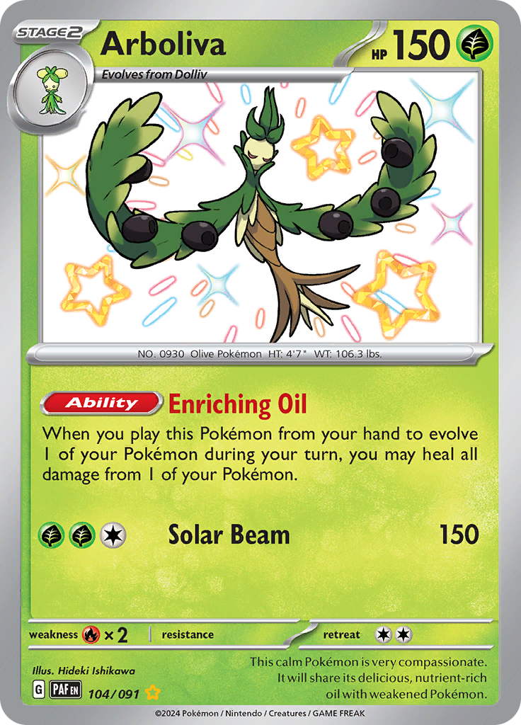 Arboliva - 104/091 - Paldean Fates - Holo - Card Cavern