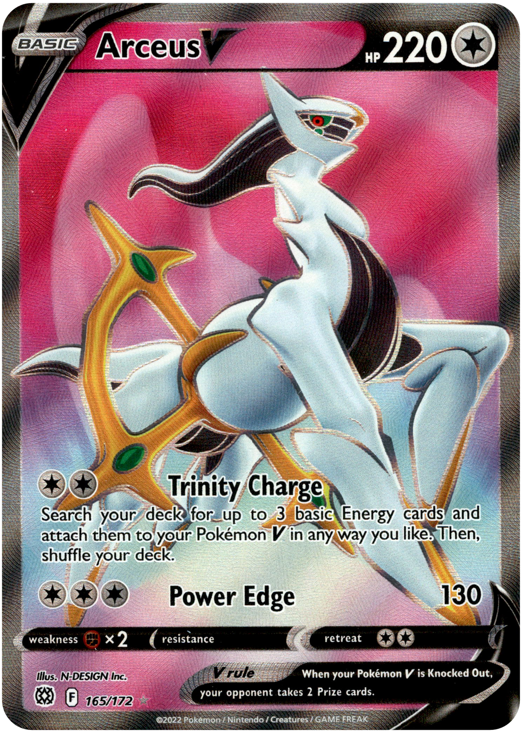 Arceus V Full Art - 165/172 - Brilliant Stars - Holo Card Cavern Trading Cards, LLC Arceus V Full Art - 165/172 - Brilliant Stars - Holo Card Cavern Trading Cards, LLC