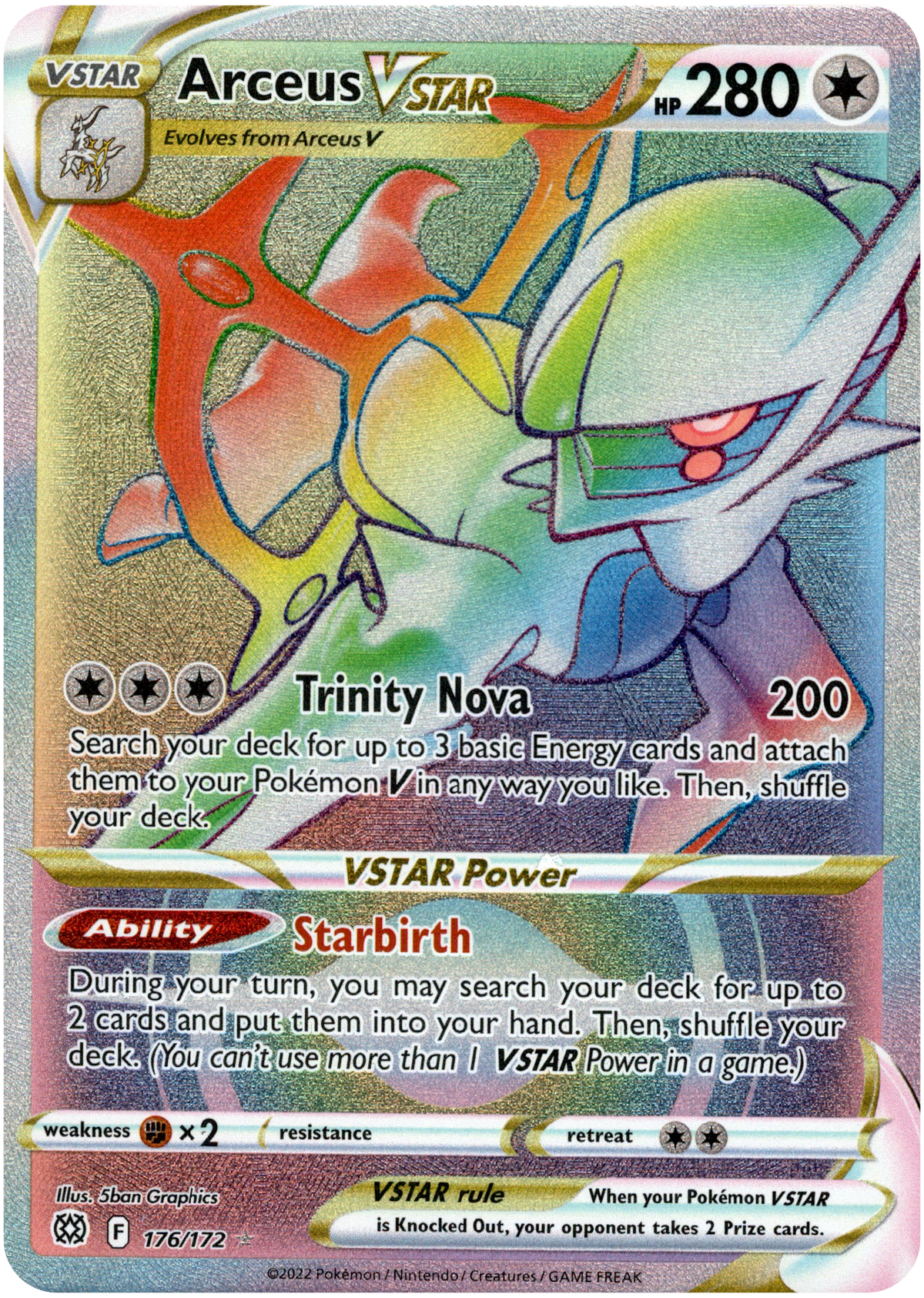 Arceus VSTAR Hyper Rare - 176/172 - Brilliant Stars - Holo - Card Cavern