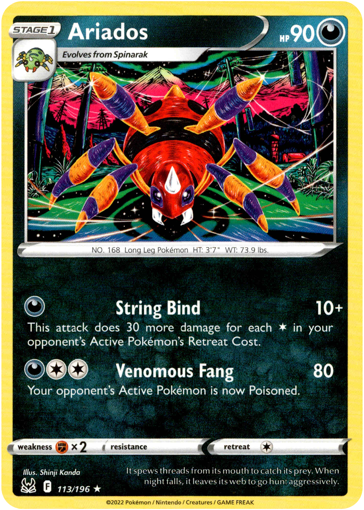 Ariados - 113/196 - Lost Origin - Card Cavern