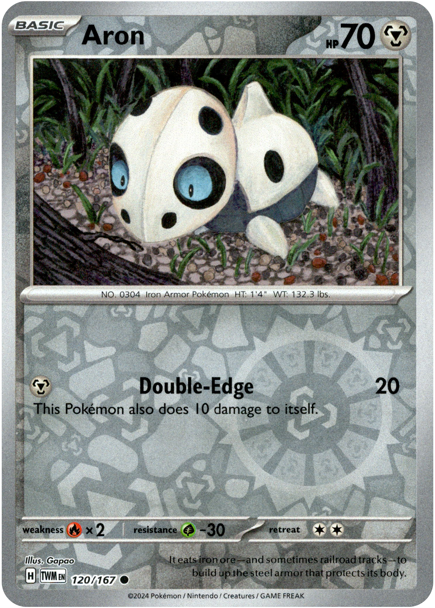 Aron - 120/167 - Twilight Masquerade - Reverse Holo - Card Cavern
