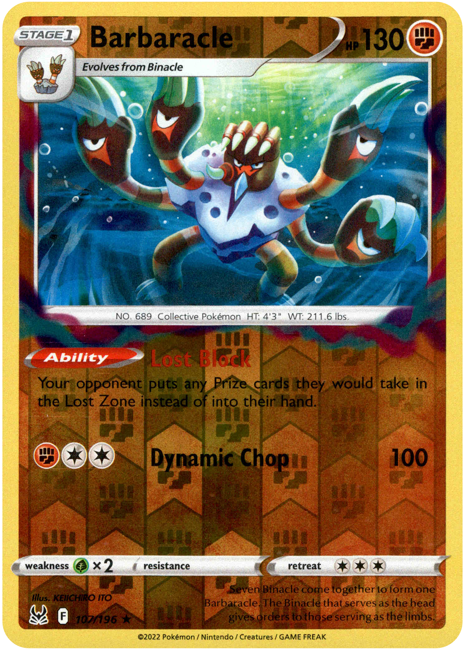 Barbaracle - 107/196 - Lost Origin - Reverse Holo - Card Cavern