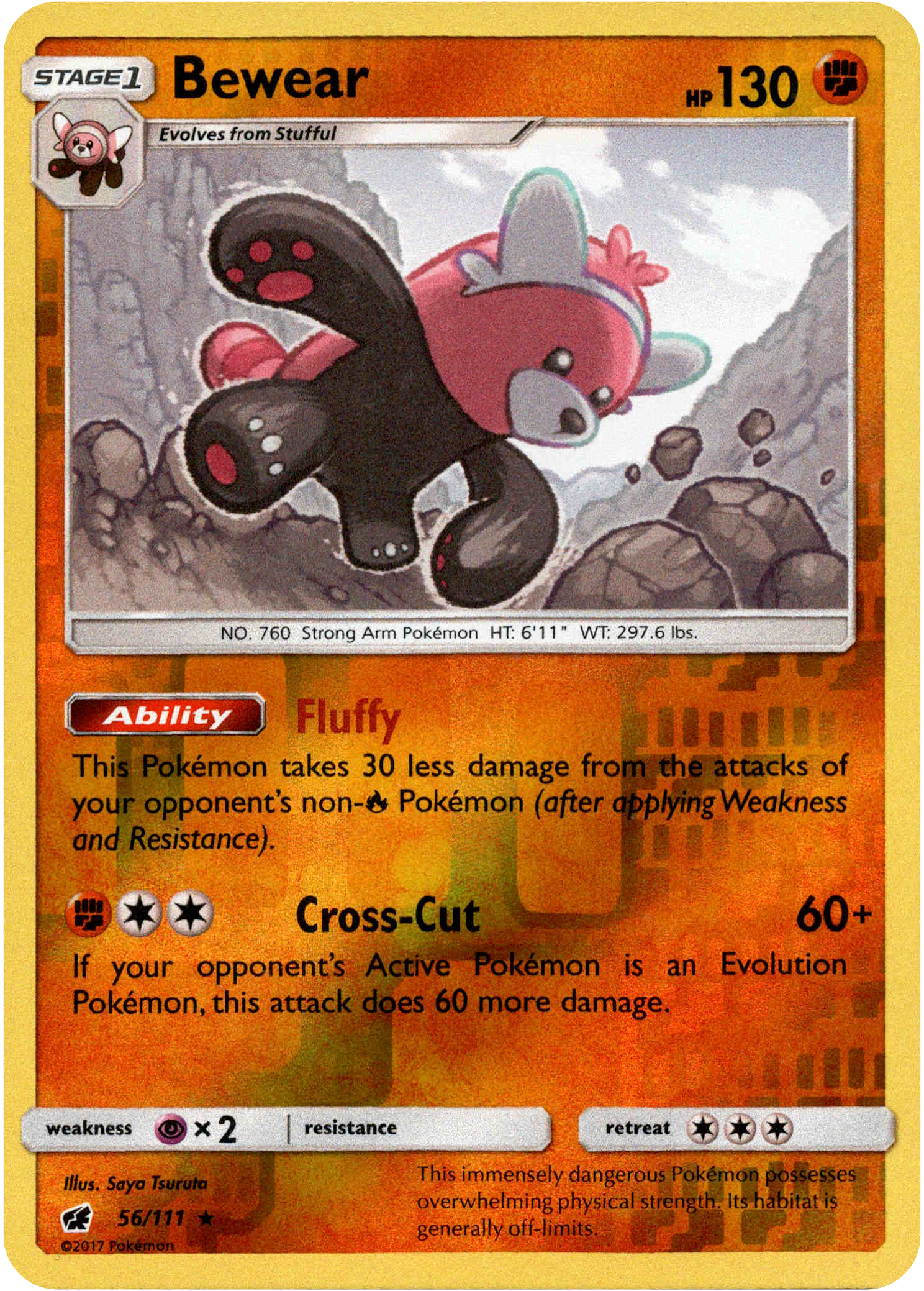 Bewear - 56/111 - Crimson Invasion - Reverse Holo - Card Cavern
