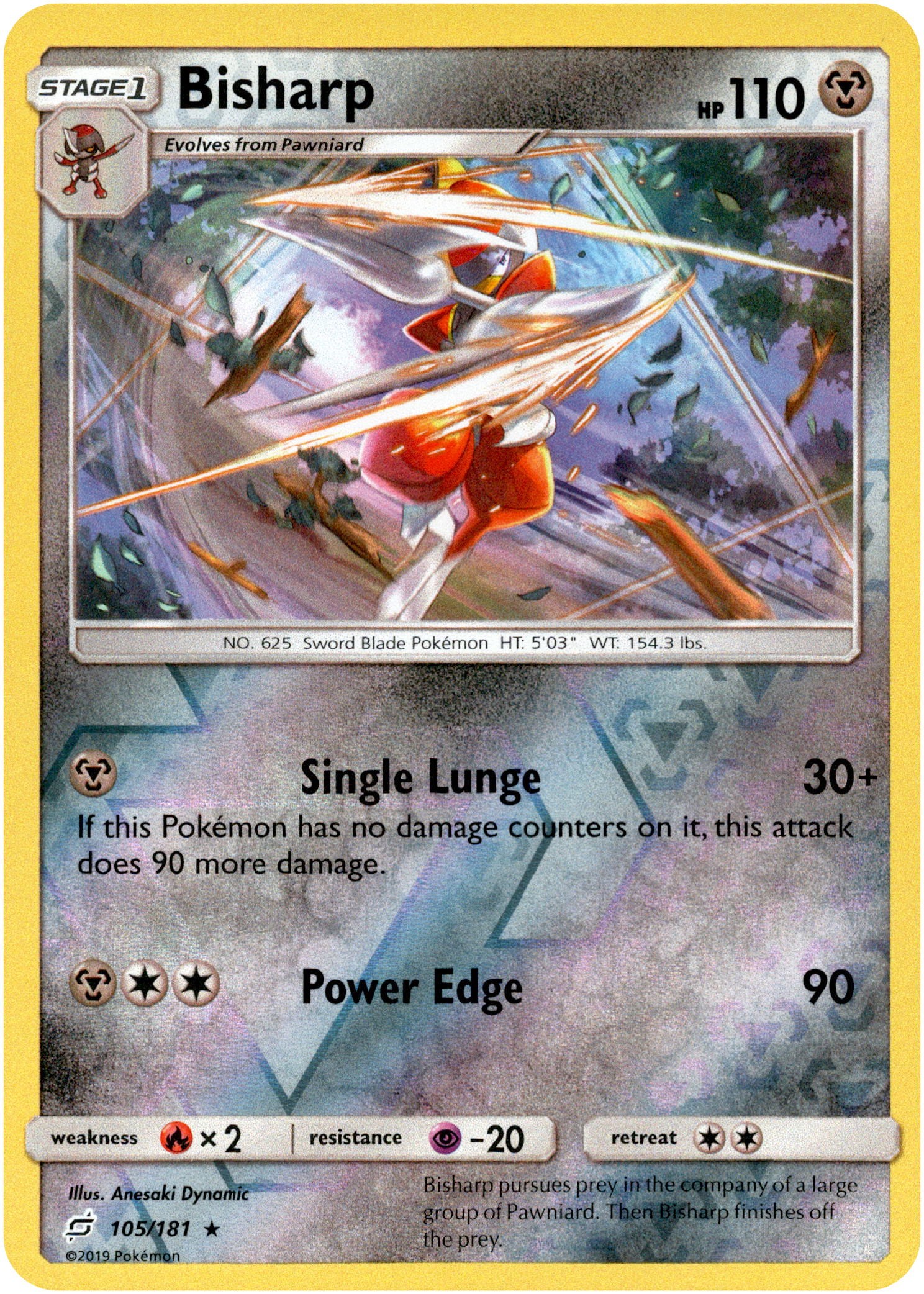 Bisharp - 105/181 - Team Up - Reverse Holo - Card Cavern