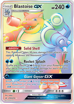 Blastoise GX Hyper Rare - 218/214 - Unbroken Bonds - Holo - Card Cavern
