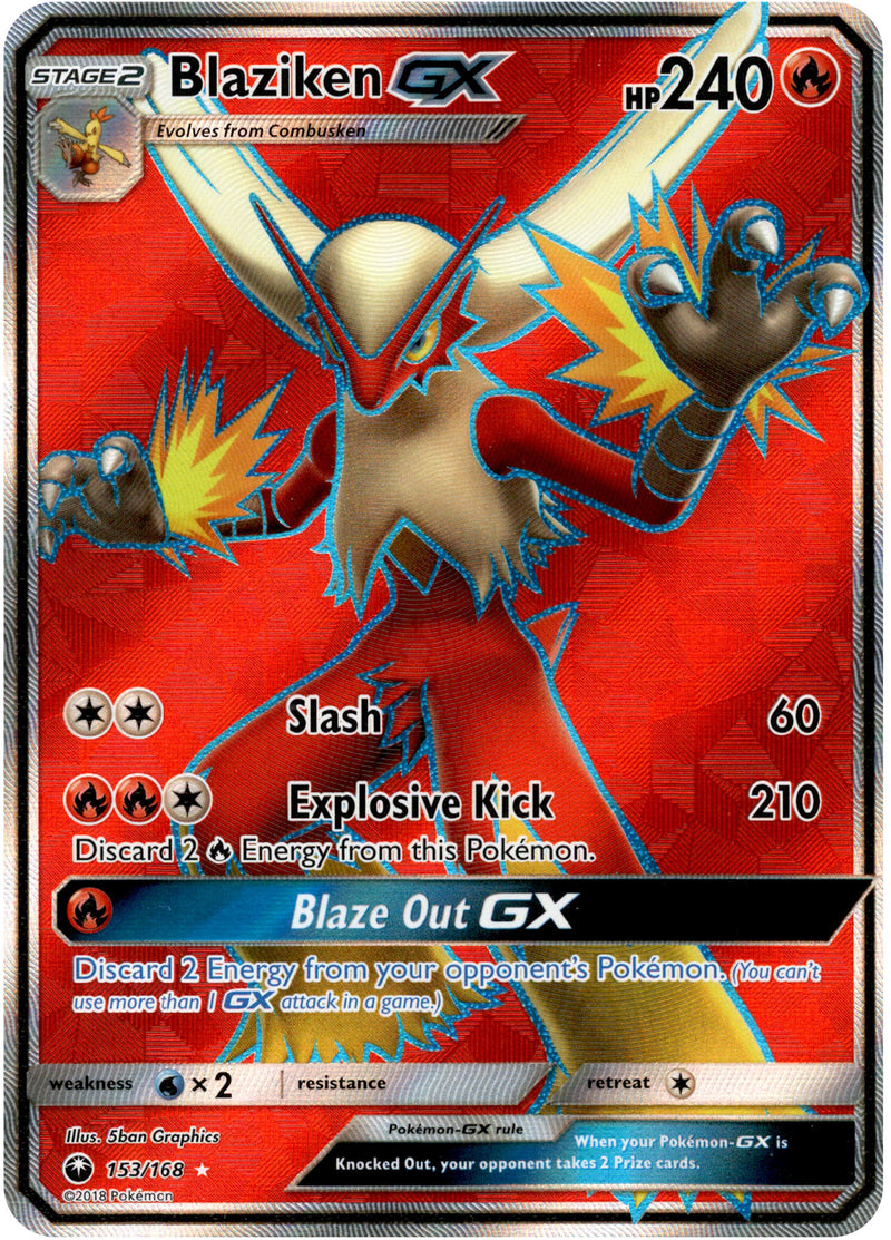 Blaziken GX Full Art - 153/168 - Celestial Storm - Holo - Card Cavern