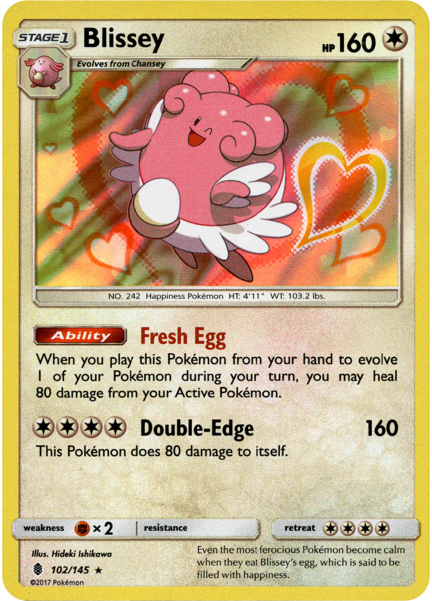 Blissey - 102/145 - Guardians Rising - Holo - Card Cavern