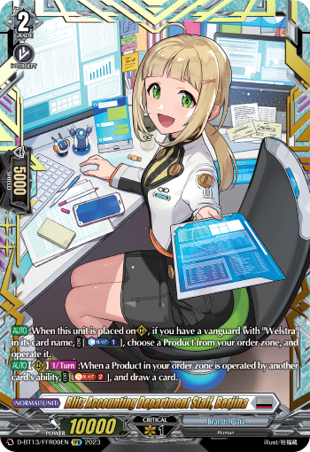 Blitz Accounting Department Staff, Berjina - D-BT13/FRR09EN - Flight of Chakrabarthi - Card Cavern