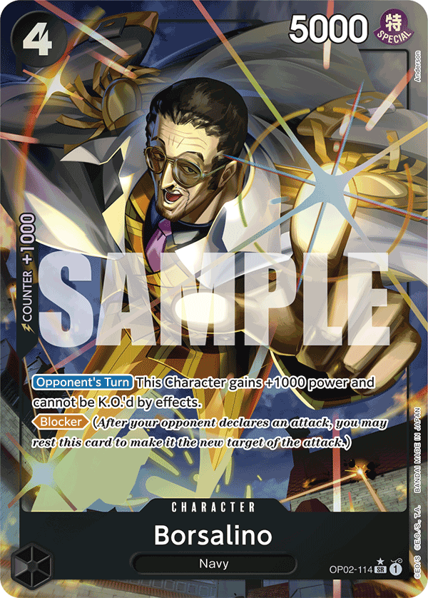 best alternate art pokemon cards Borsalino Alternate Art - OP02-114 SR - The Best