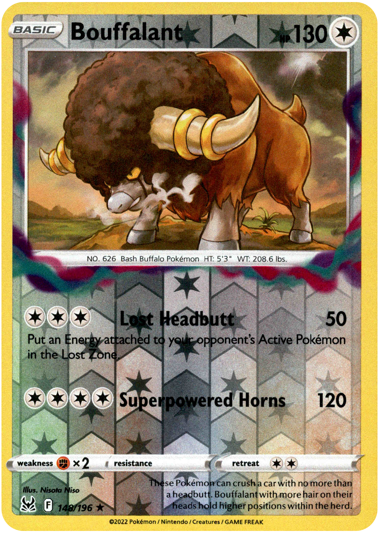 Bouffalant - 148/196 - Lost Origin - Reverse Holo - Card Cavern