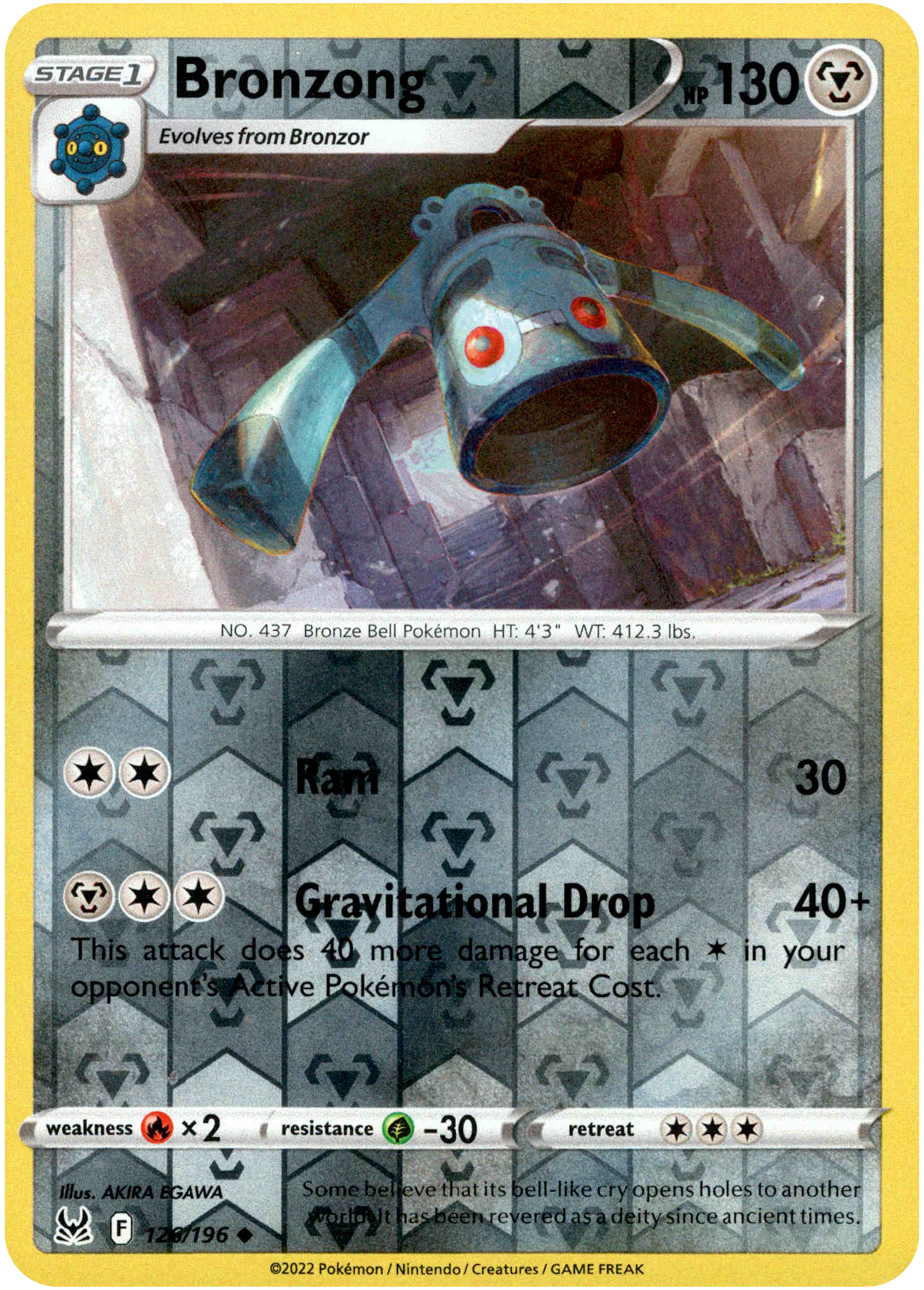 Bronzong - 126/196 - Lost Origin - Reverse Holo - Card Cavern