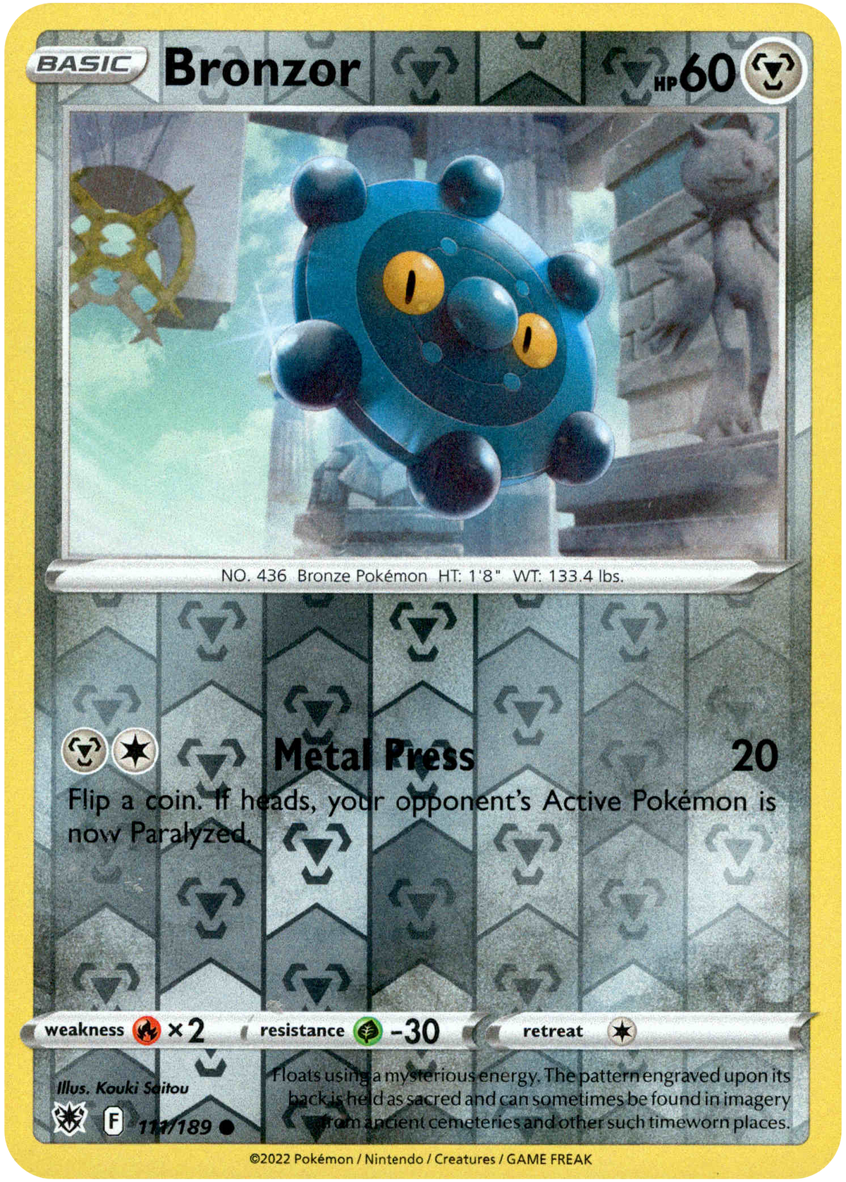 Bronzor - 111/189 - Astral Radiance - Reverse Holo - Card Cavern
