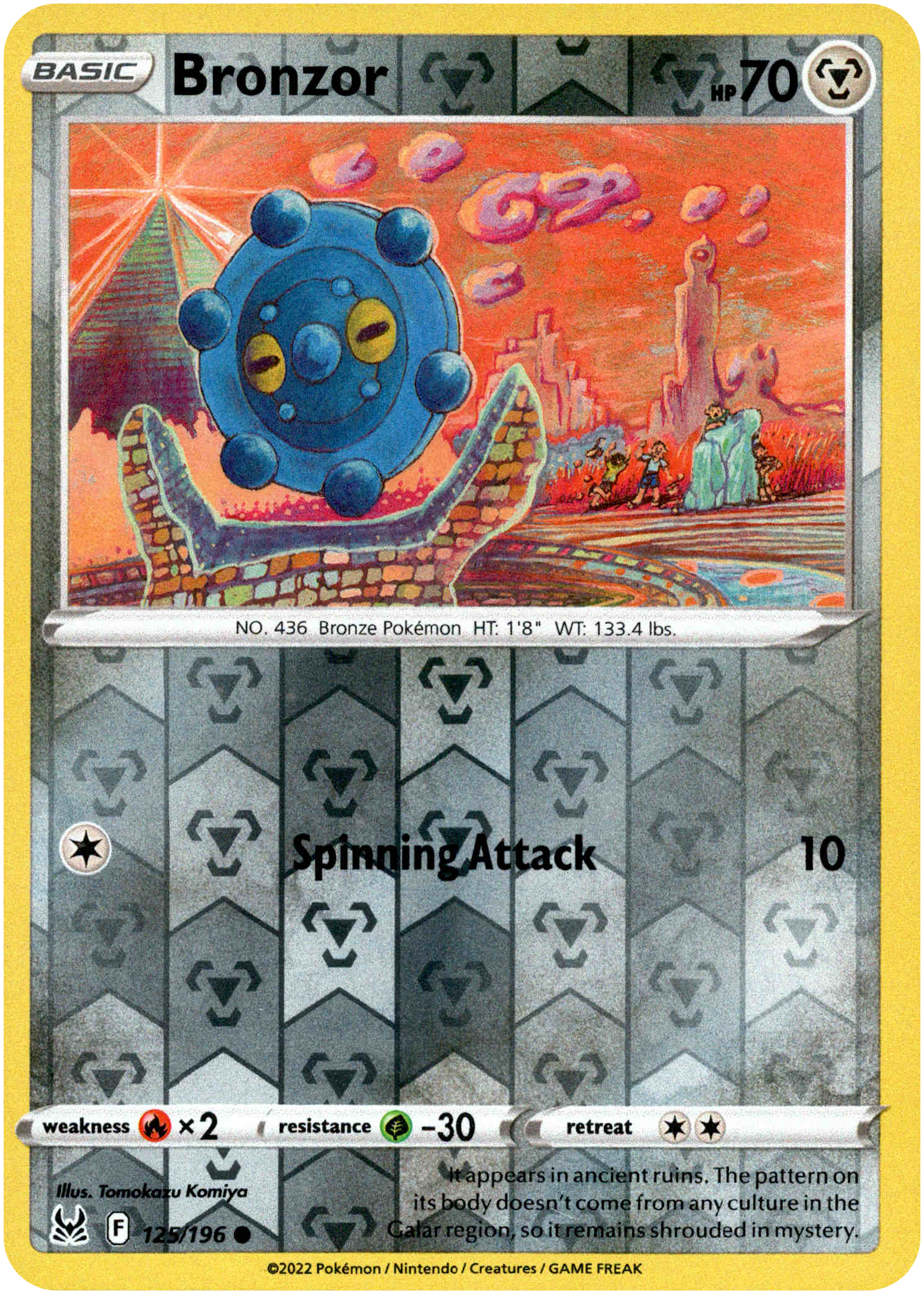 Bronzor - 125/196 - Lost Origin - Reverse Holo - Card Cavern