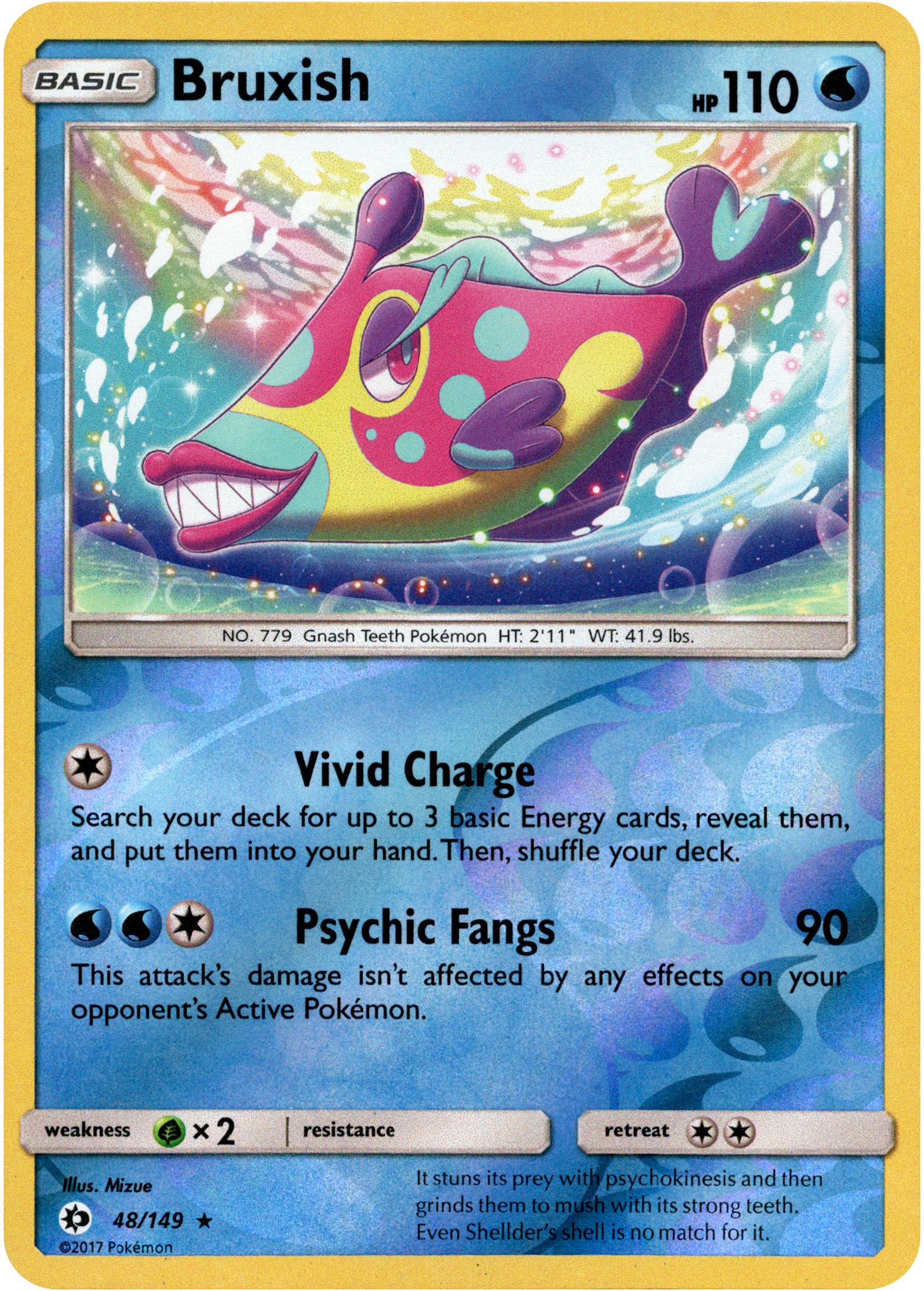 Bruxish - 48/149 - Sun & Moon - Reverse Holo - Card Cavern