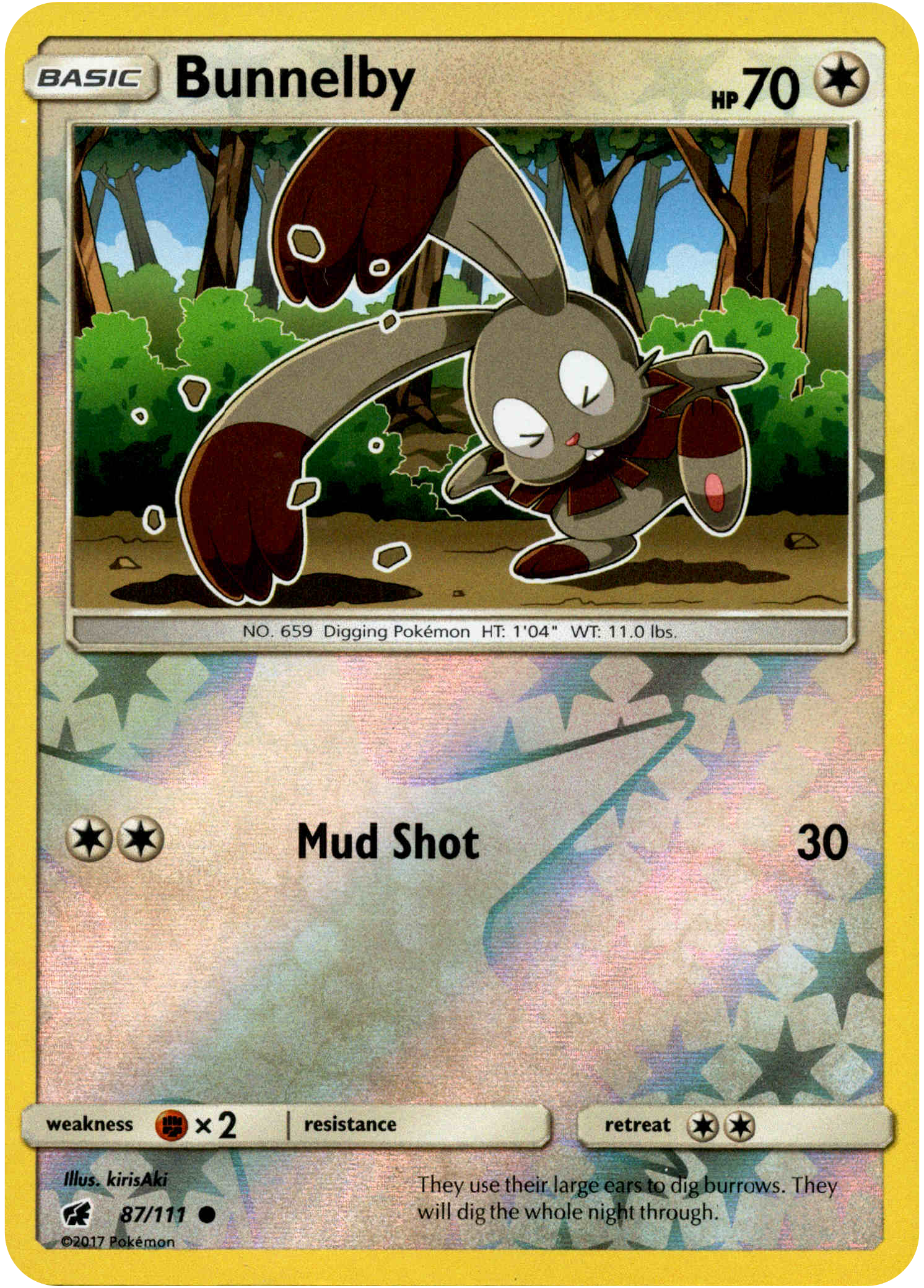 Bunnelby - 87/111 - Crimson Invasion - Reverse Holo - Card Cavern